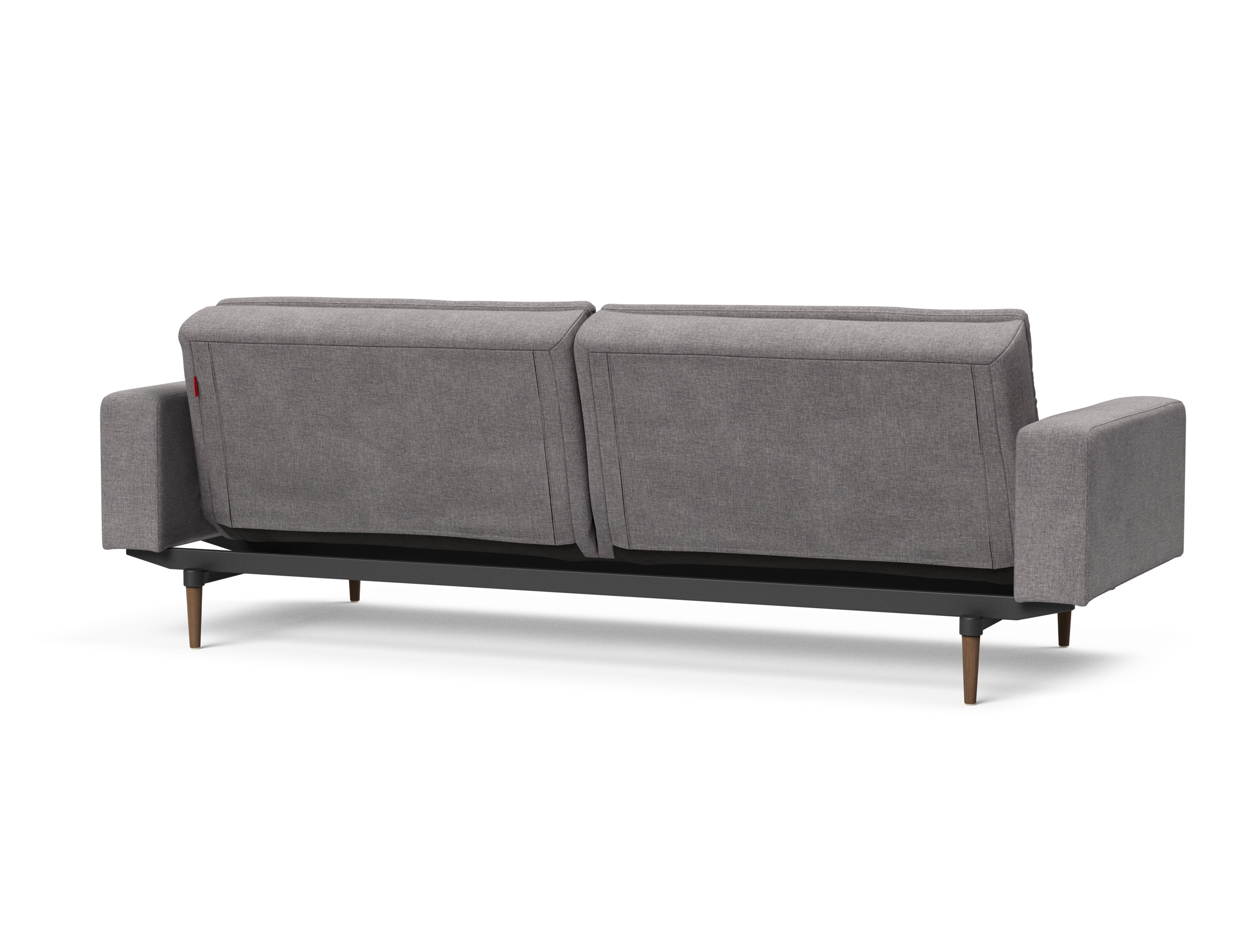 Dublexo Deluxe Fabric Sofa Bed w/Arms & Dark Wood Styletto Legs