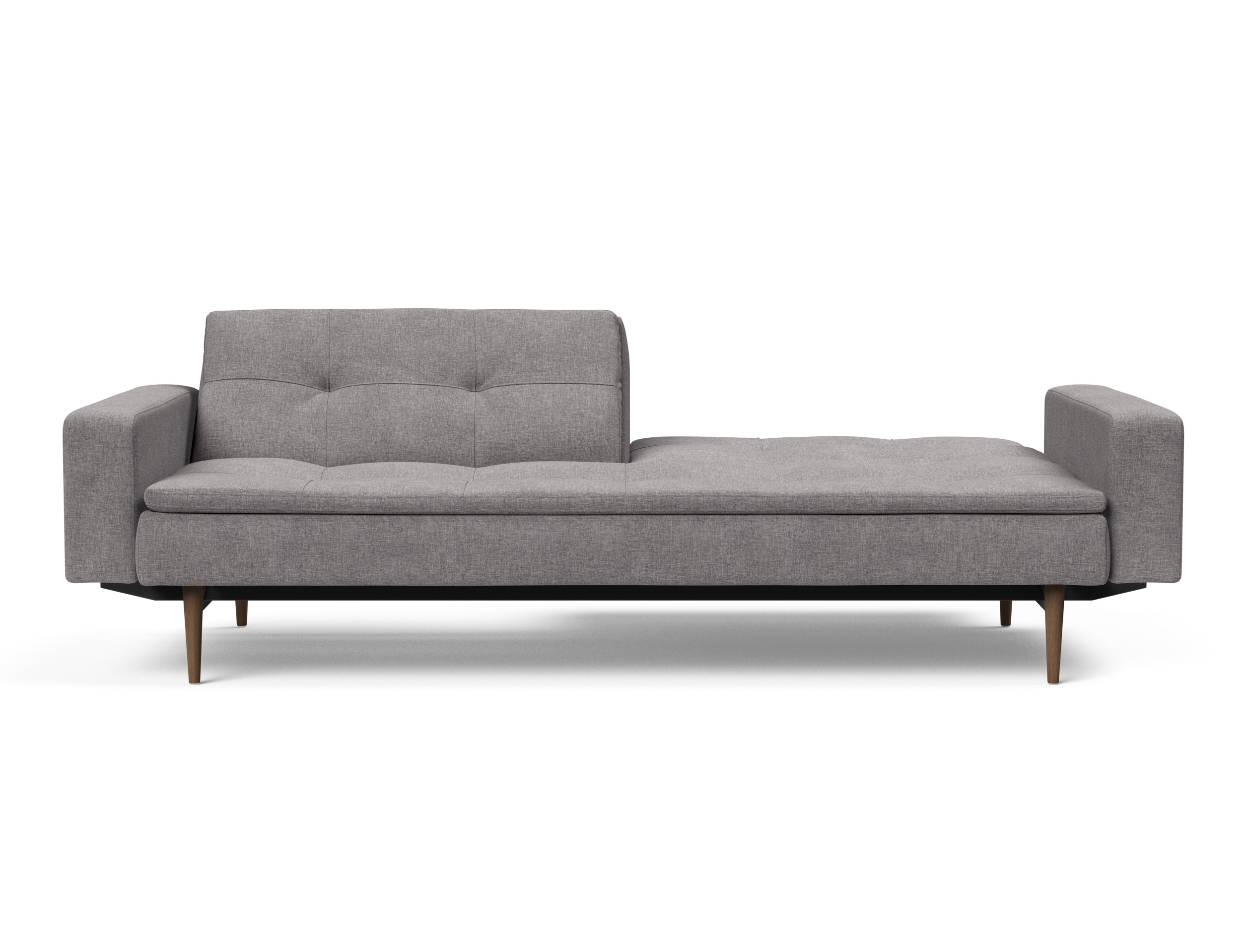 Dublexo Deluxe Fabric Sofa Bed w/Arms & Dark Wood Styletto Legs