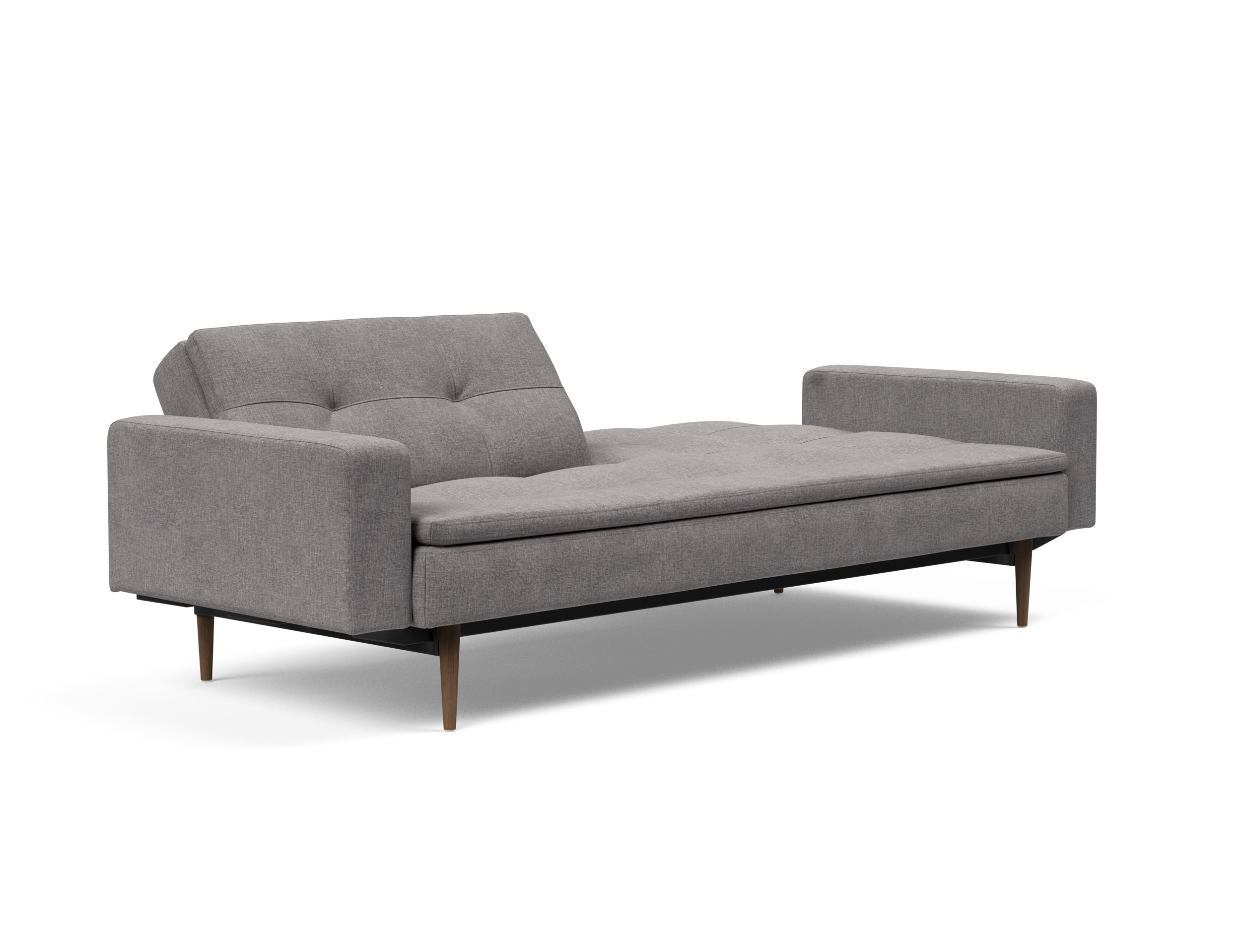 Dublexo Deluxe Fabric Sofa Bed w/Arms & Dark Wood Styletto Legs