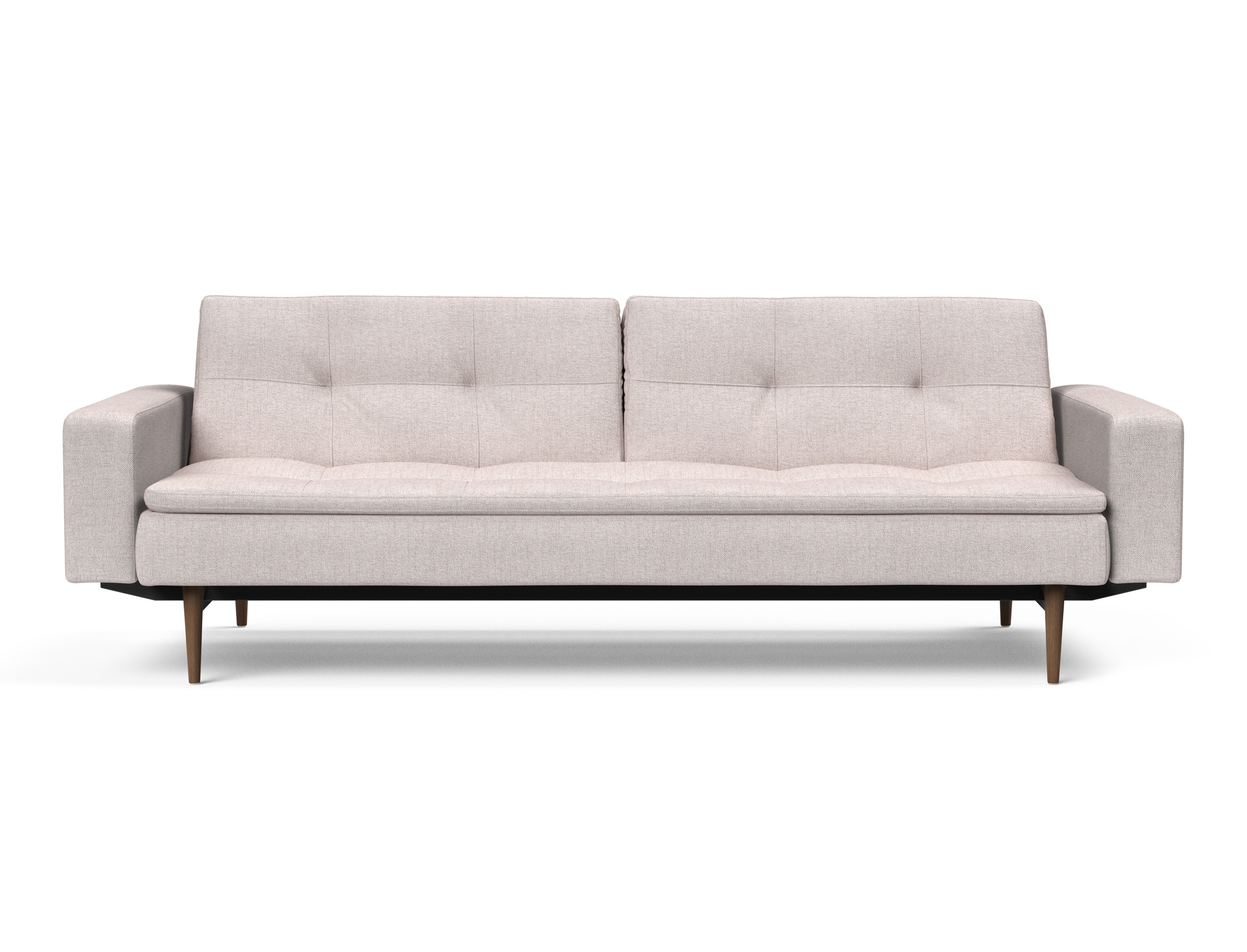 Dublexo Deluxe Fabric Sofa Bed w/Arms & Dark Wood Styletto Legs