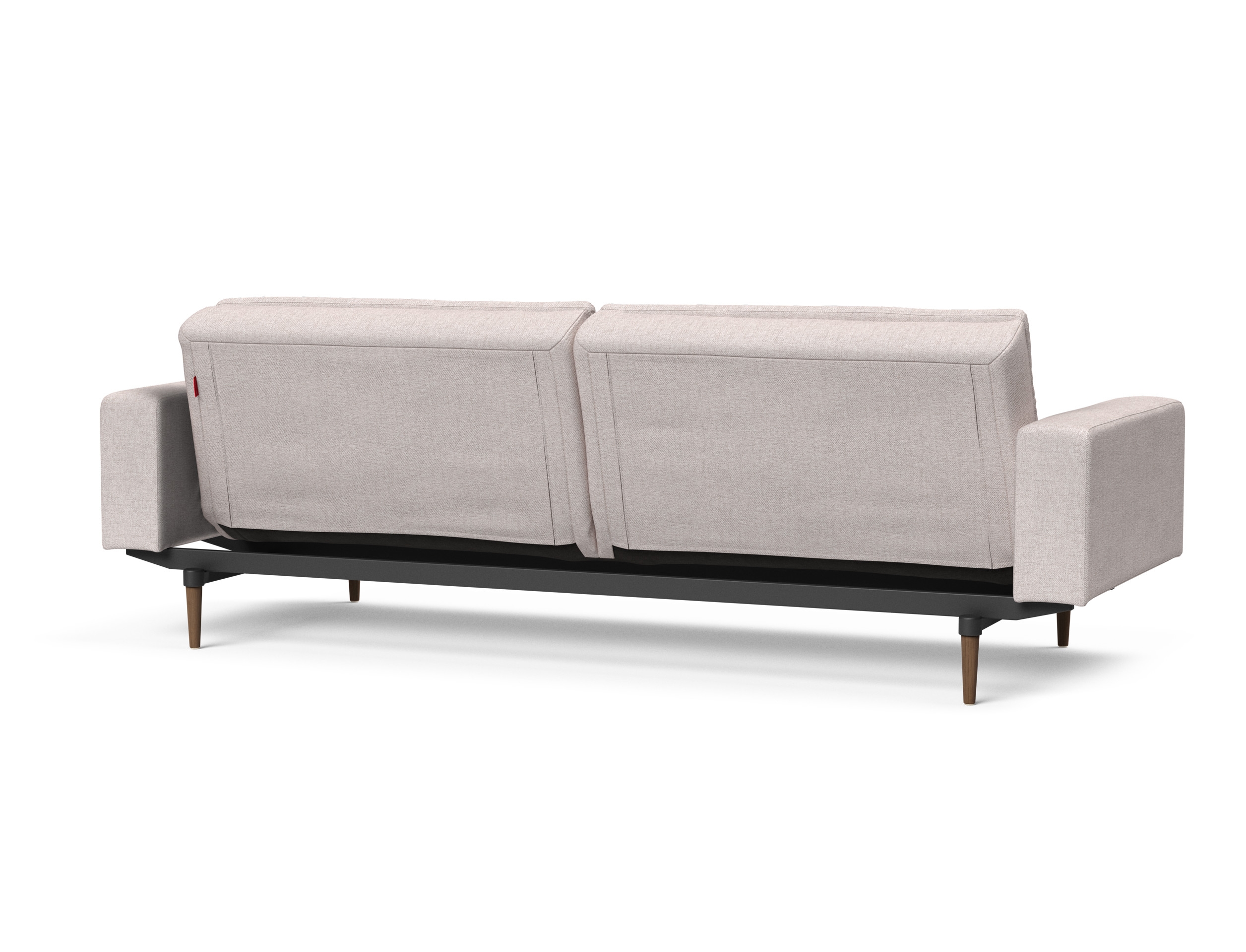 Dublexo Deluxe Fabric Sofa Bed w/Arms & Dark Wood Styletto Legs