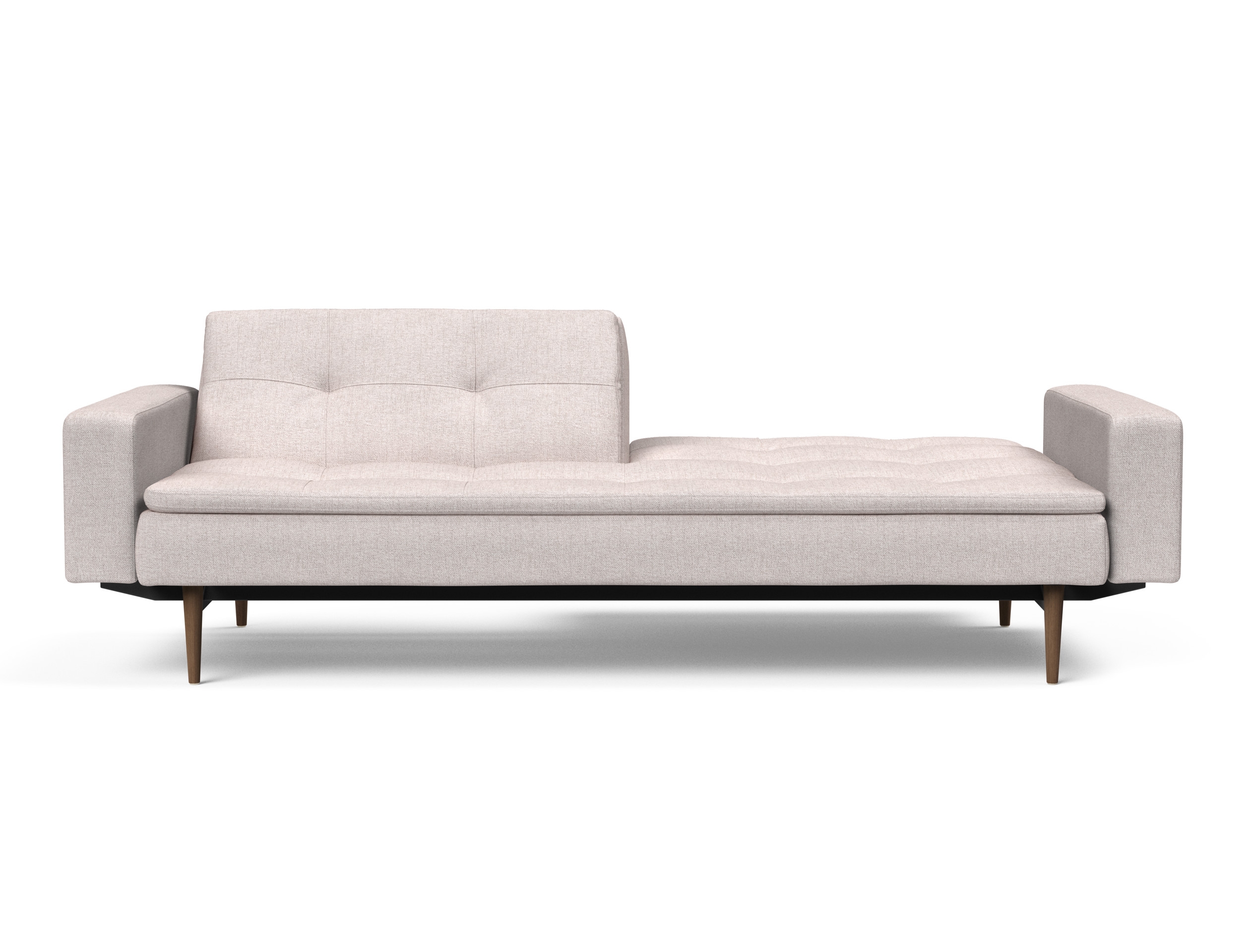 Dublexo Deluxe Fabric Sofa Bed w/Arms & Dark Wood Styletto Legs