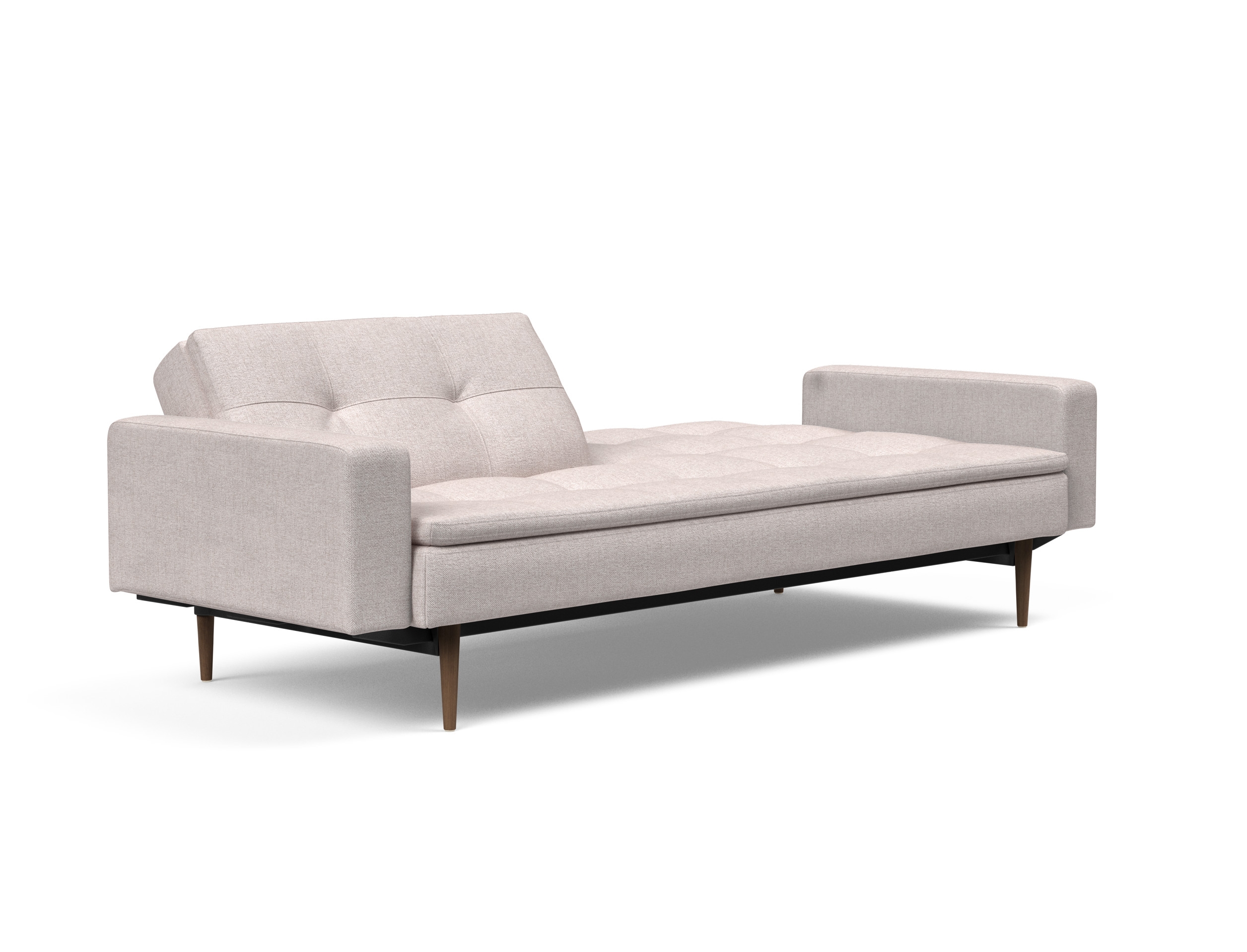 Dublexo Deluxe Fabric Sofa Bed w/Arms & Dark Wood Styletto Legs