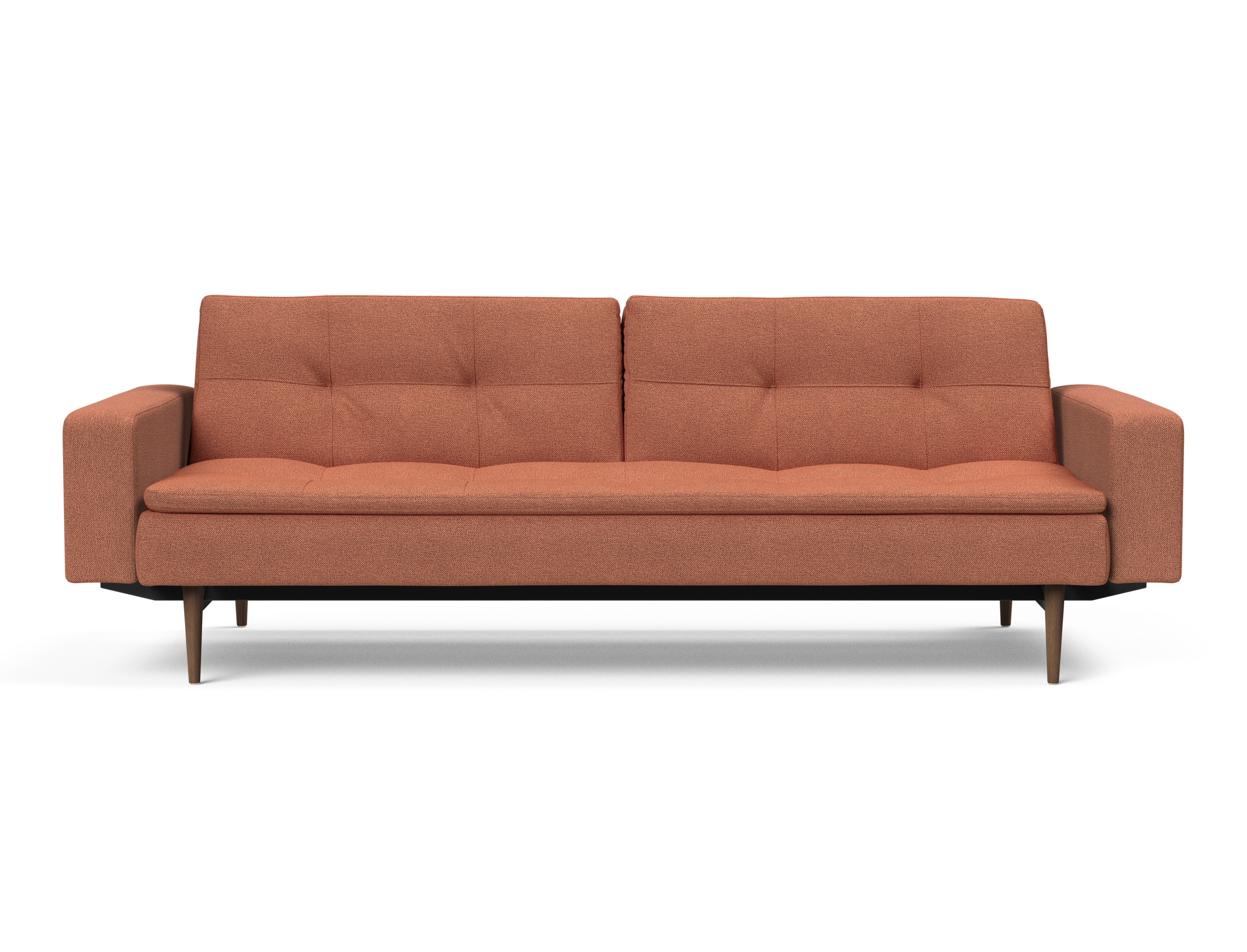 Dublexo Deluxe Fabric Sofa Bed w/Arms & Dark Wood Styletto Legs