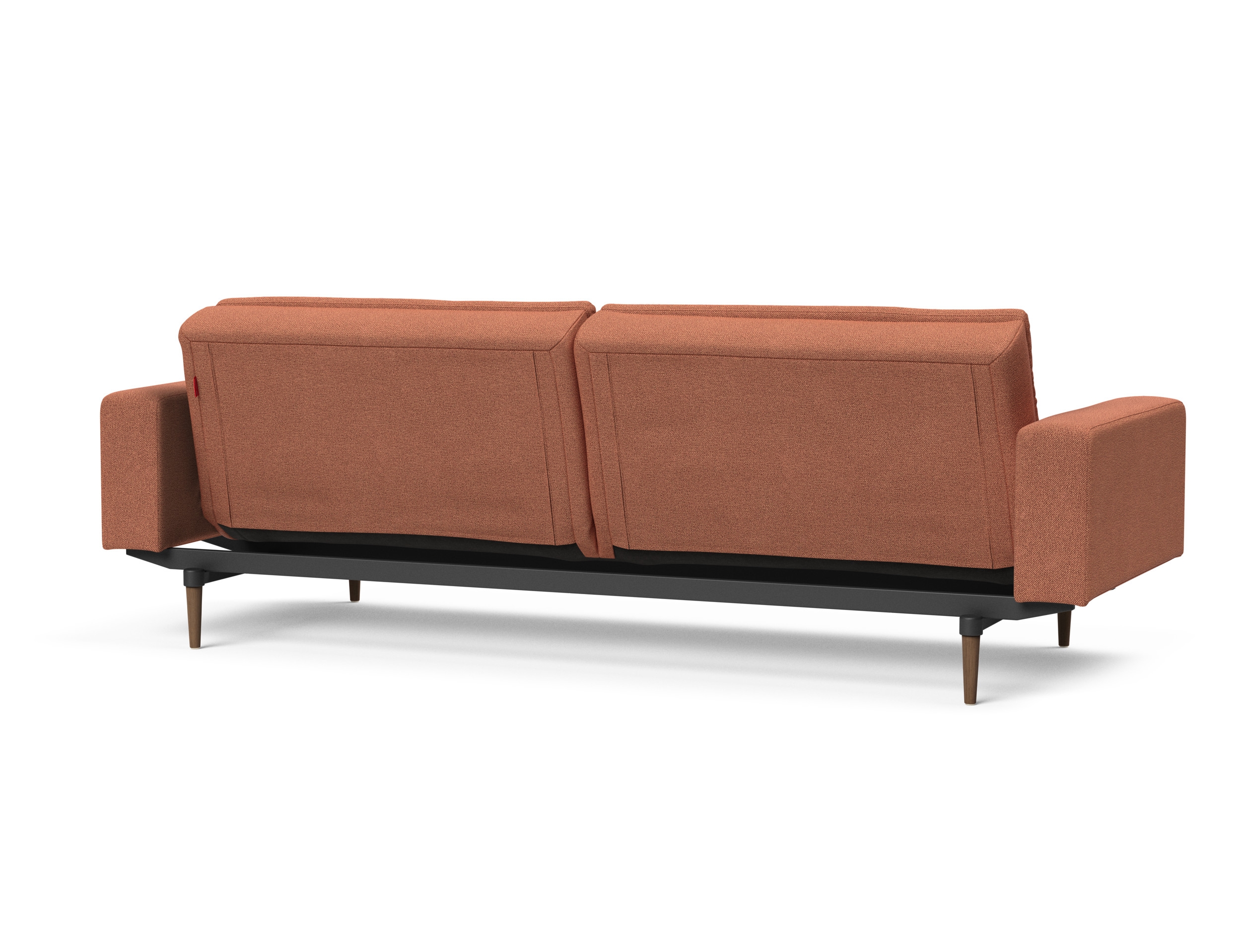 Dublexo Deluxe Fabric Sofa Bed w/Arms & Dark Wood Styletto Legs