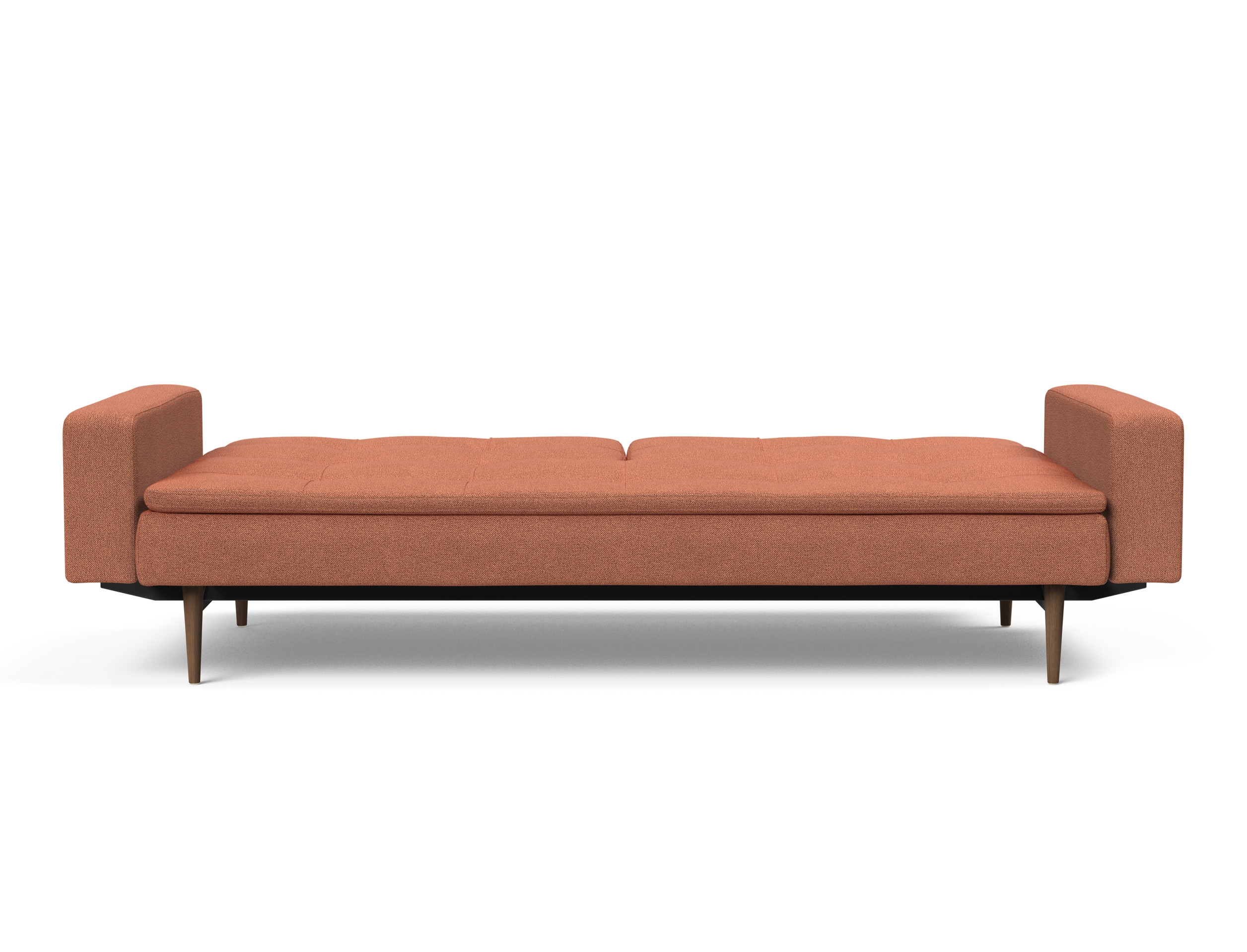 Dublexo Deluxe Fabric Sofa Bed w/Arms & Dark Wood Styletto Legs