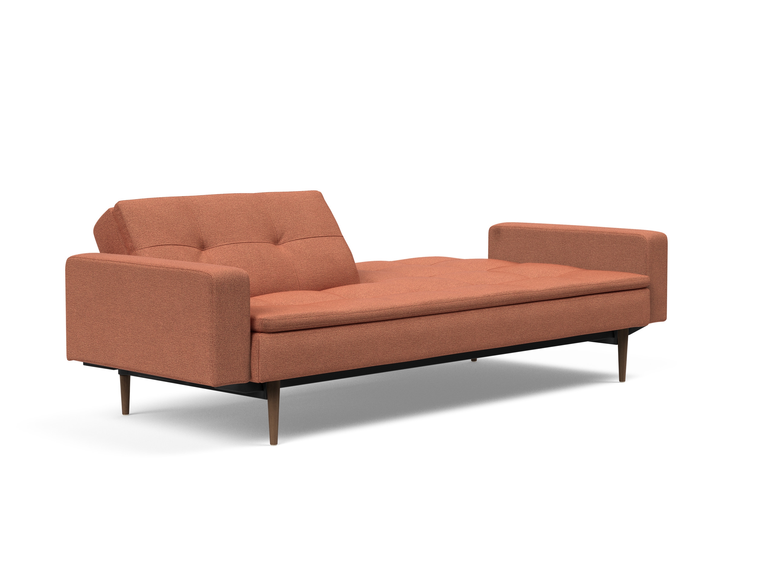 Dublexo Deluxe Fabric Sofa Bed w/Arms & Dark Wood Styletto Legs