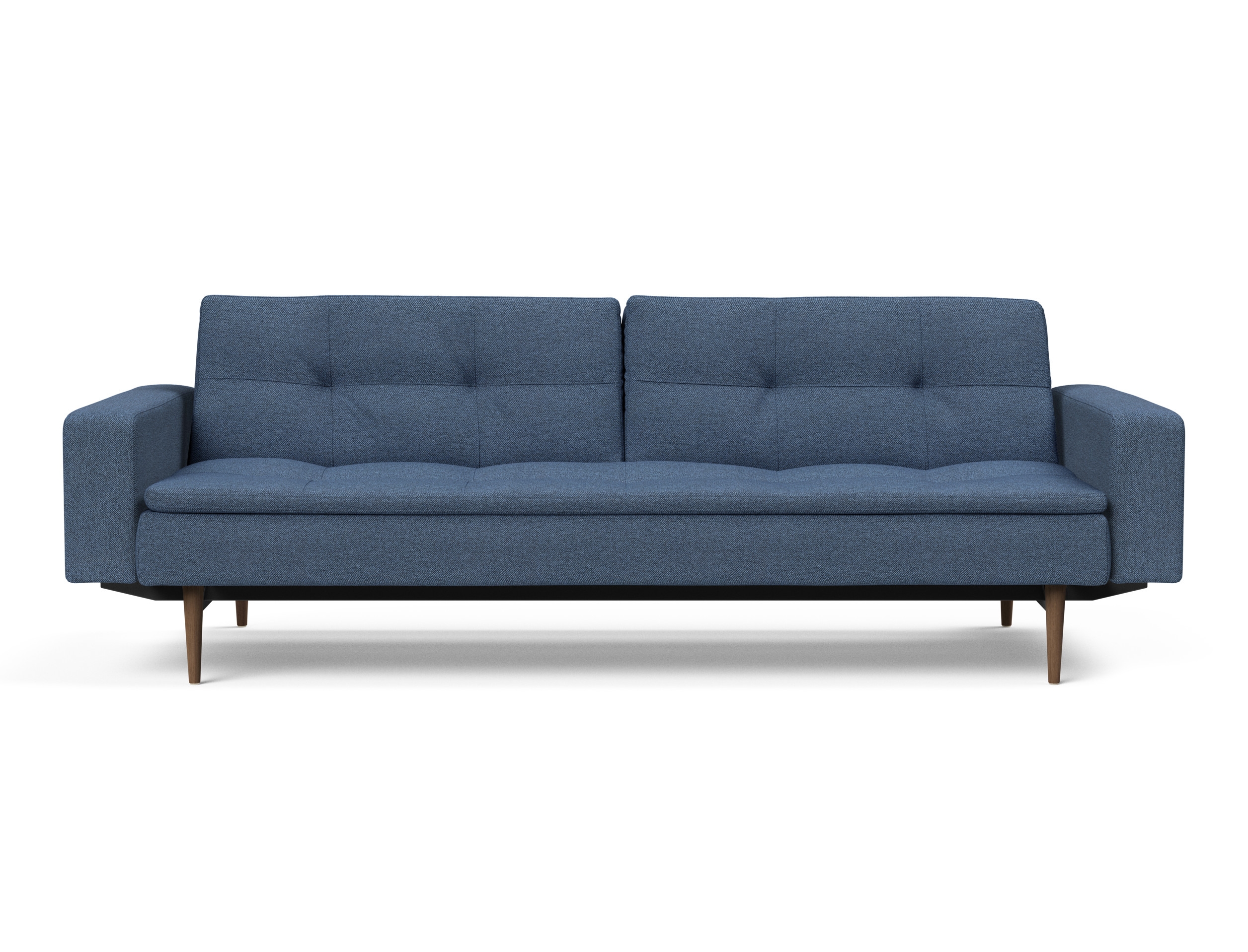 Dublexo Deluxe Fabric Sofa Bed w/Arms & Dark Wood Styletto Legs