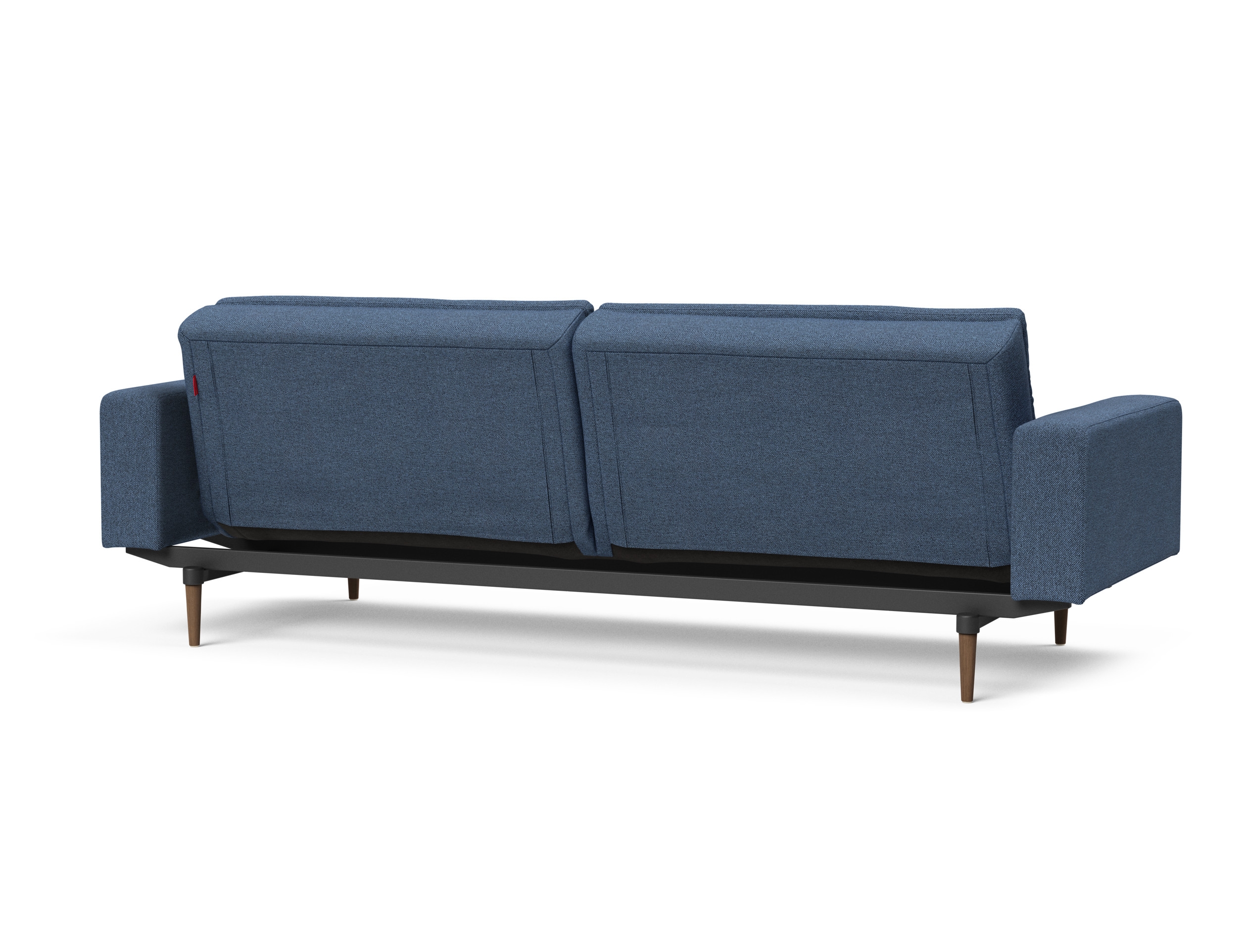 Dublexo Deluxe Fabric Sofa Bed w/Arms & Dark Wood Styletto Legs