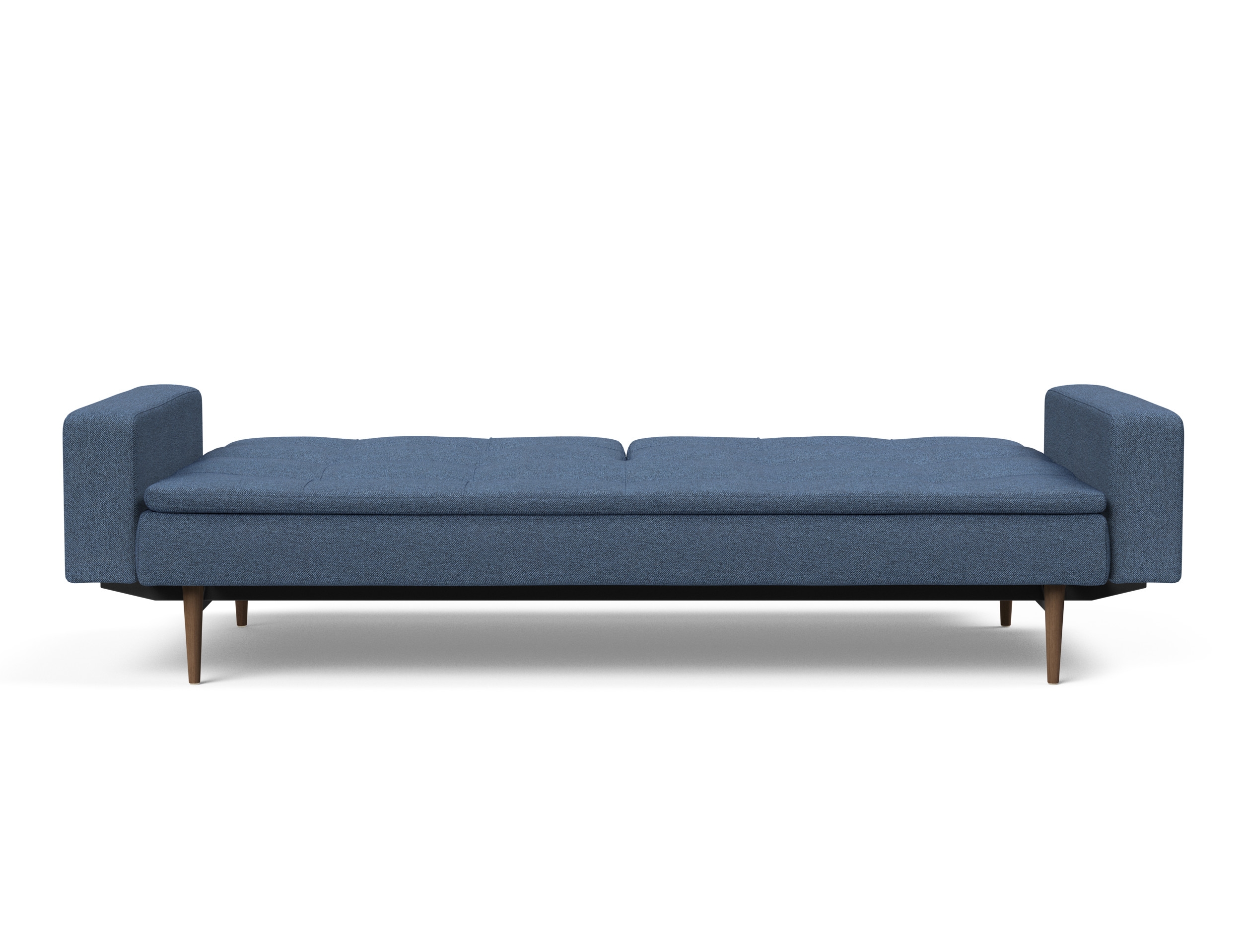 Dublexo Deluxe Fabric Sofa Bed w/Arms & Dark Wood Styletto Legs