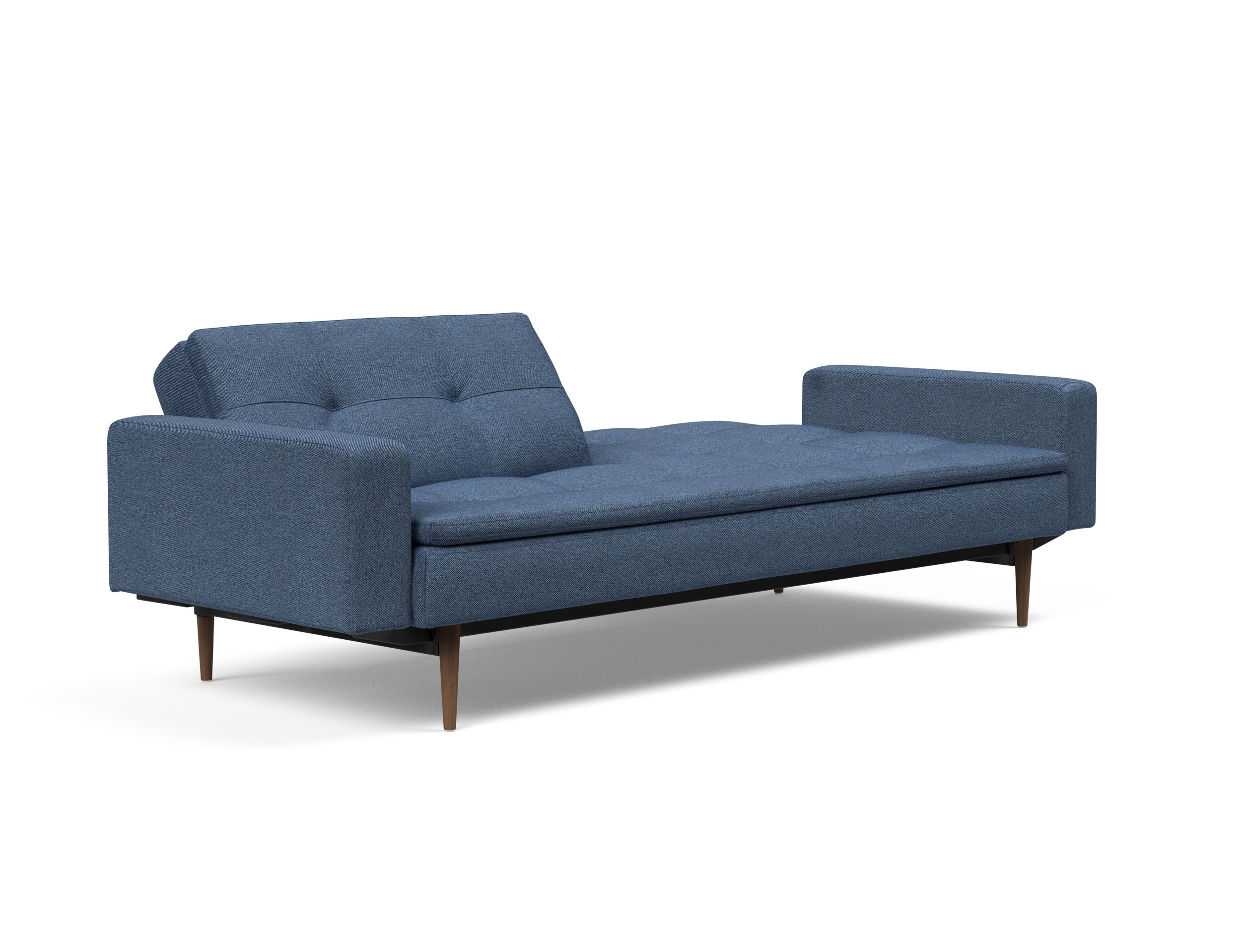Dublexo Deluxe Fabric Sofa Bed w/Arms & Dark Wood Styletto Legs