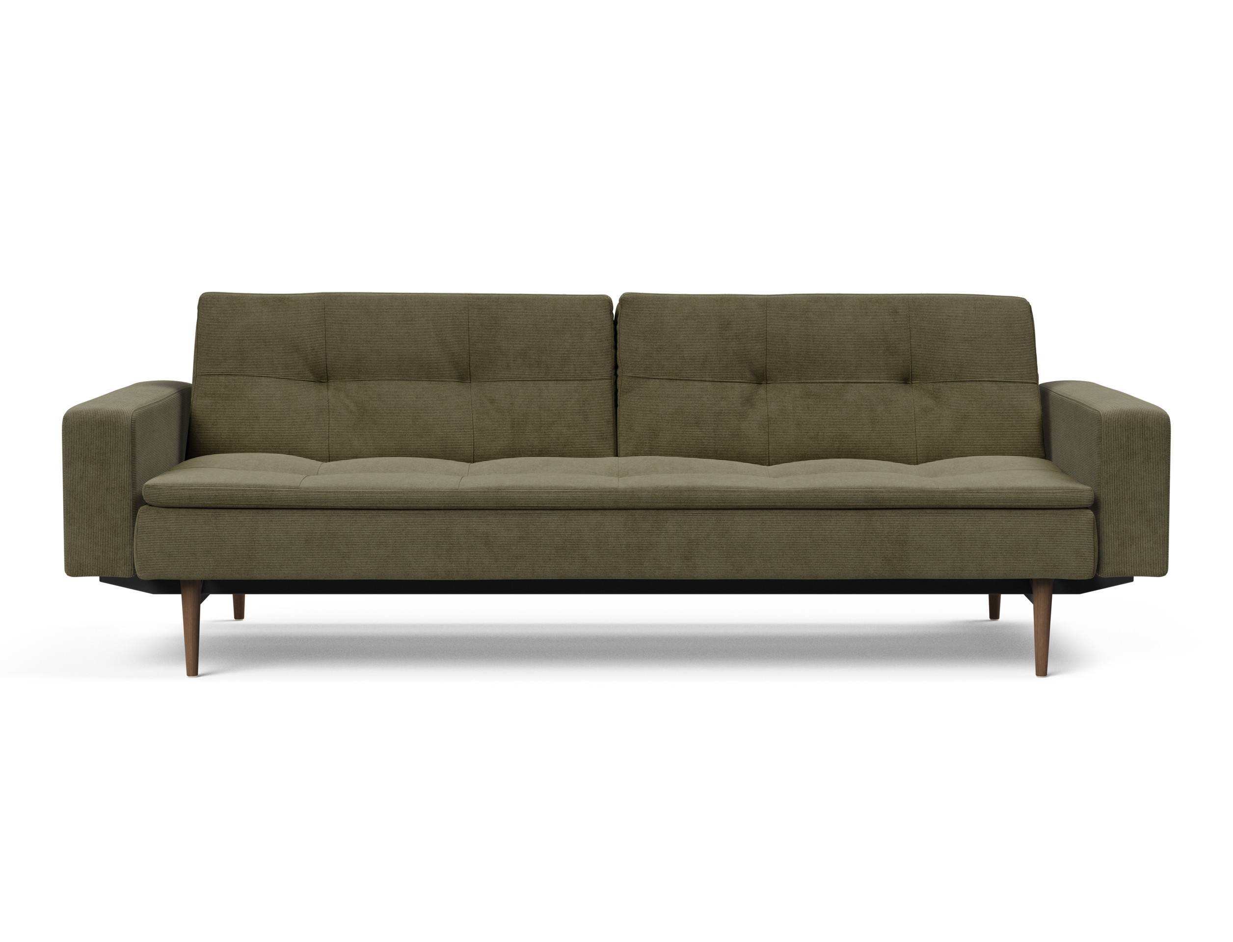 Dublexo Deluxe Fabric Sofa Bed w/Arms & Dark Wood Styletto Legs