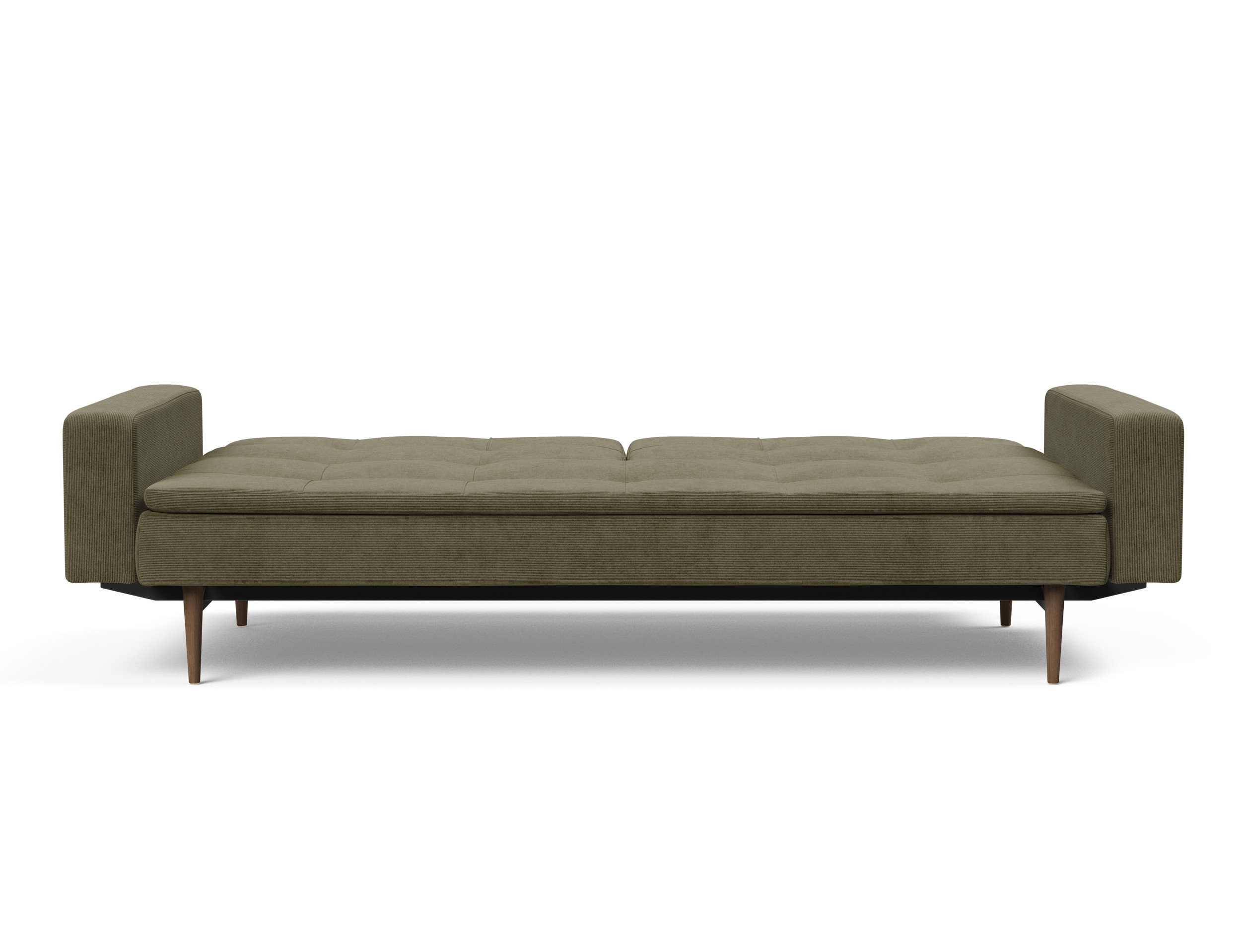 Dublexo Deluxe Fabric Sofa Bed w/Arms & Dark Wood Styletto Legs