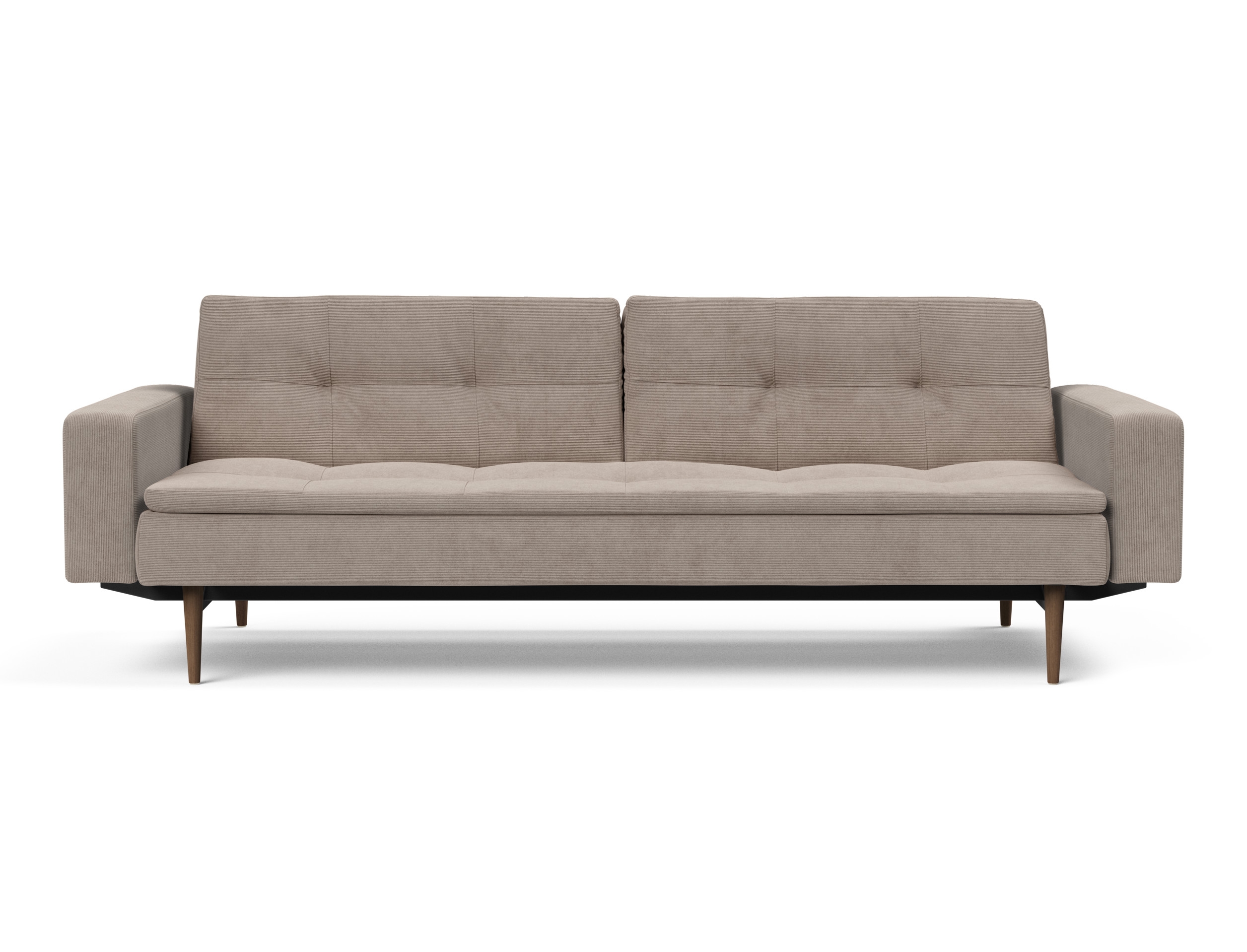Dublexo Deluxe Fabric Sofa Bed w/Arms & Dark Wood Styletto Legs