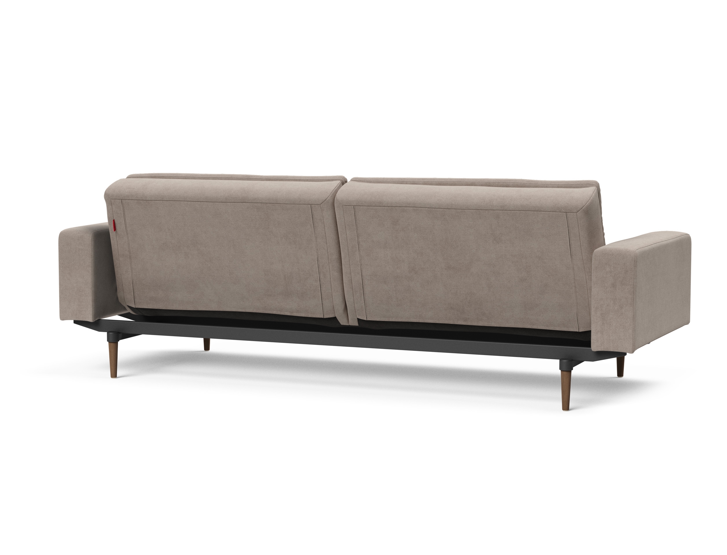 Dublexo Deluxe Fabric Sofa Bed w/Arms & Dark Wood Styletto Legs