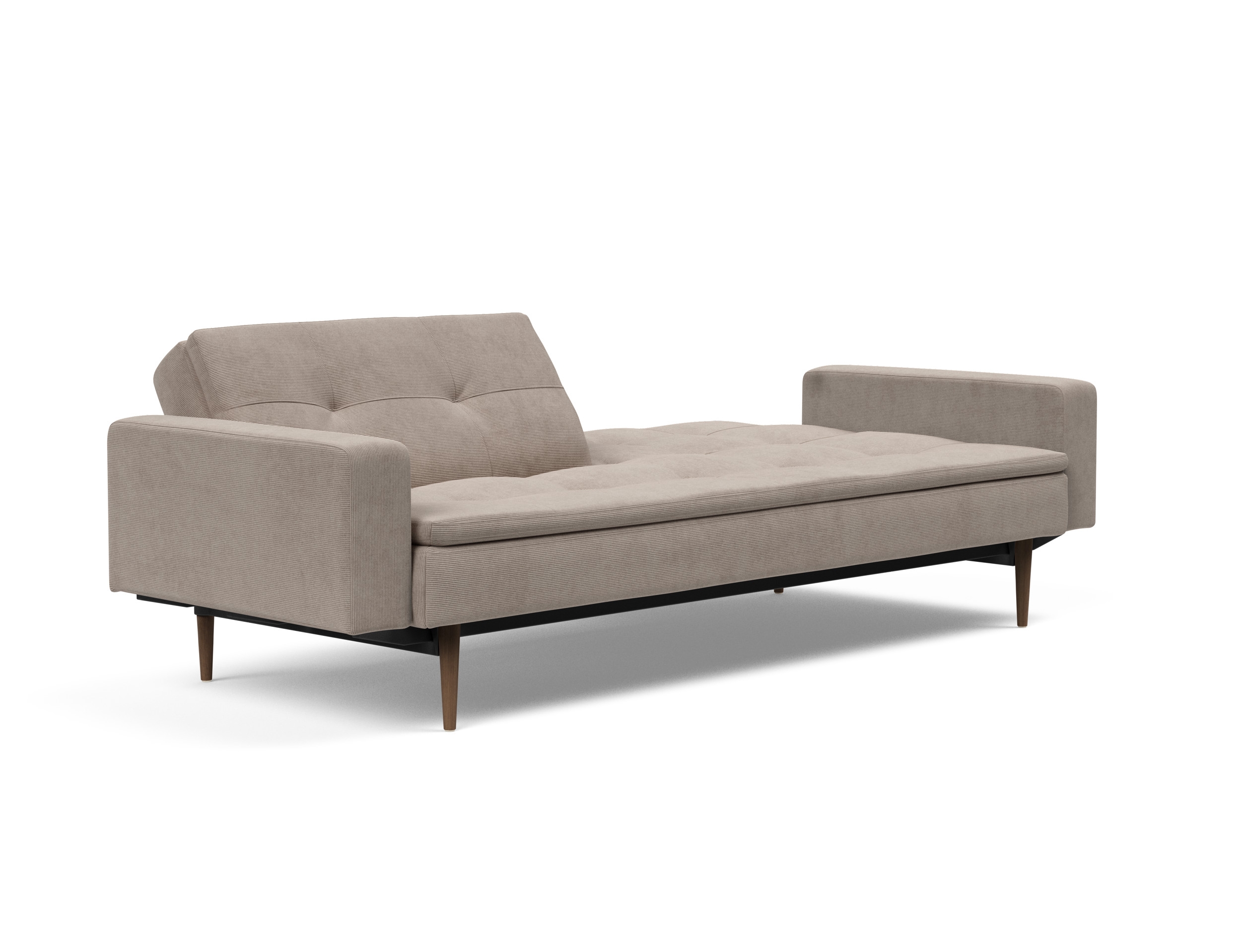 Dublexo Deluxe Fabric Sofa Bed w/Arms & Dark Wood Styletto Legs