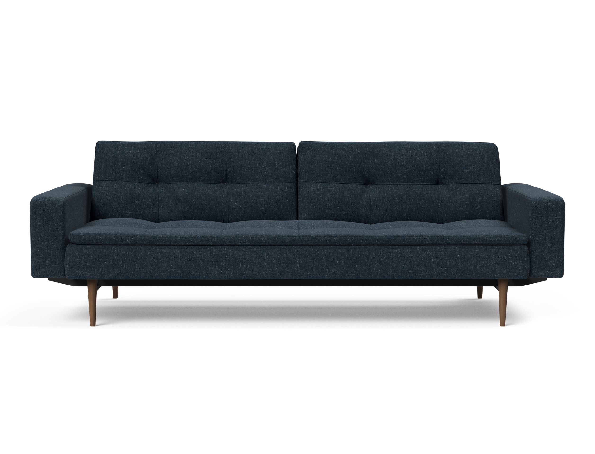 Dublexo Deluxe Fabric Sofa Bed w/Arms & Dark Wood Styletto Legs