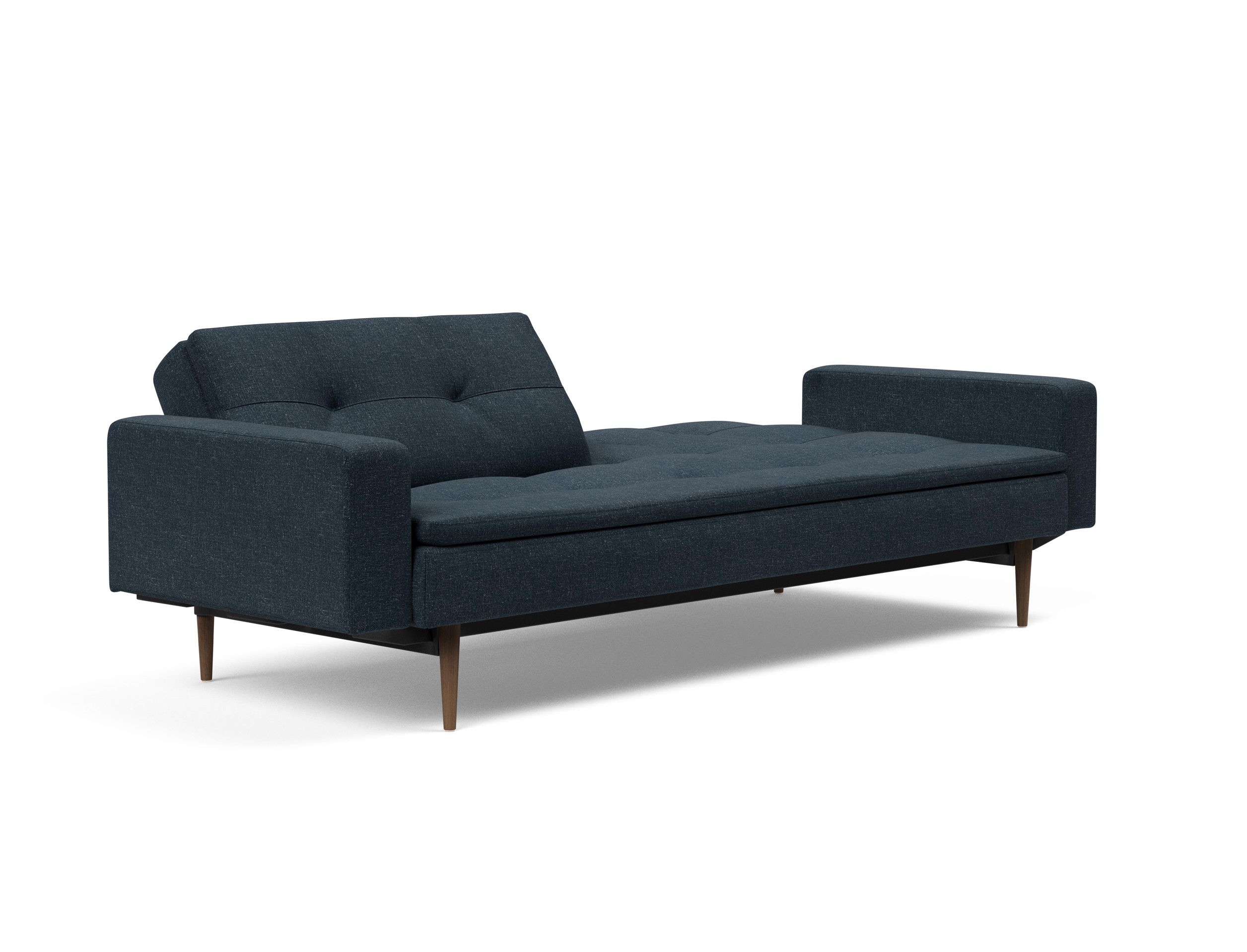Dublexo Deluxe Fabric Sofa Bed w/Arms & Dark Wood Styletto Legs
