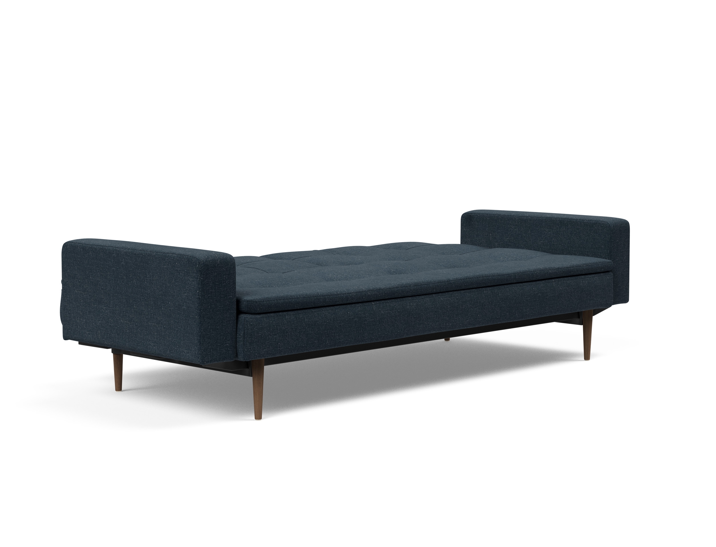 Dublexo Deluxe Fabric Sofa Bed w/Arms & Dark Wood Styletto Legs