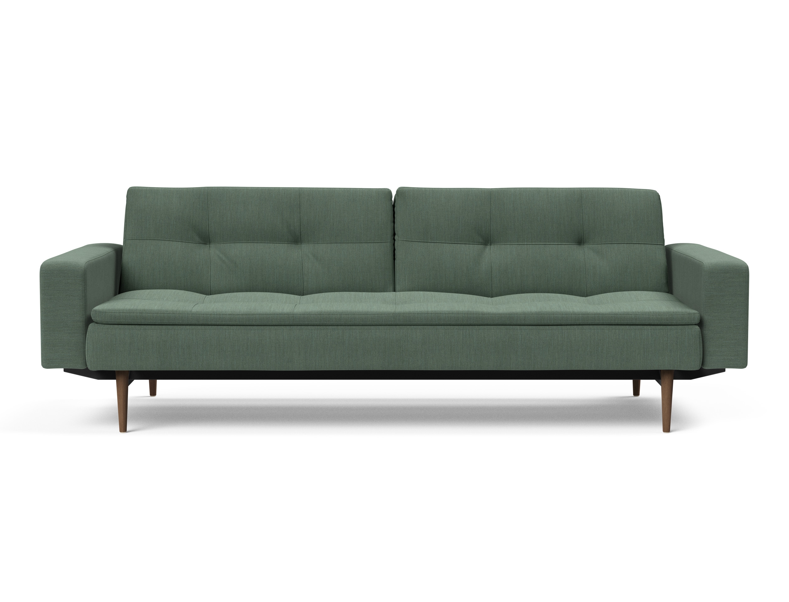Dublexo Deluxe Fabric Sofa Bed w/Arms & Dark Wood Styletto Legs