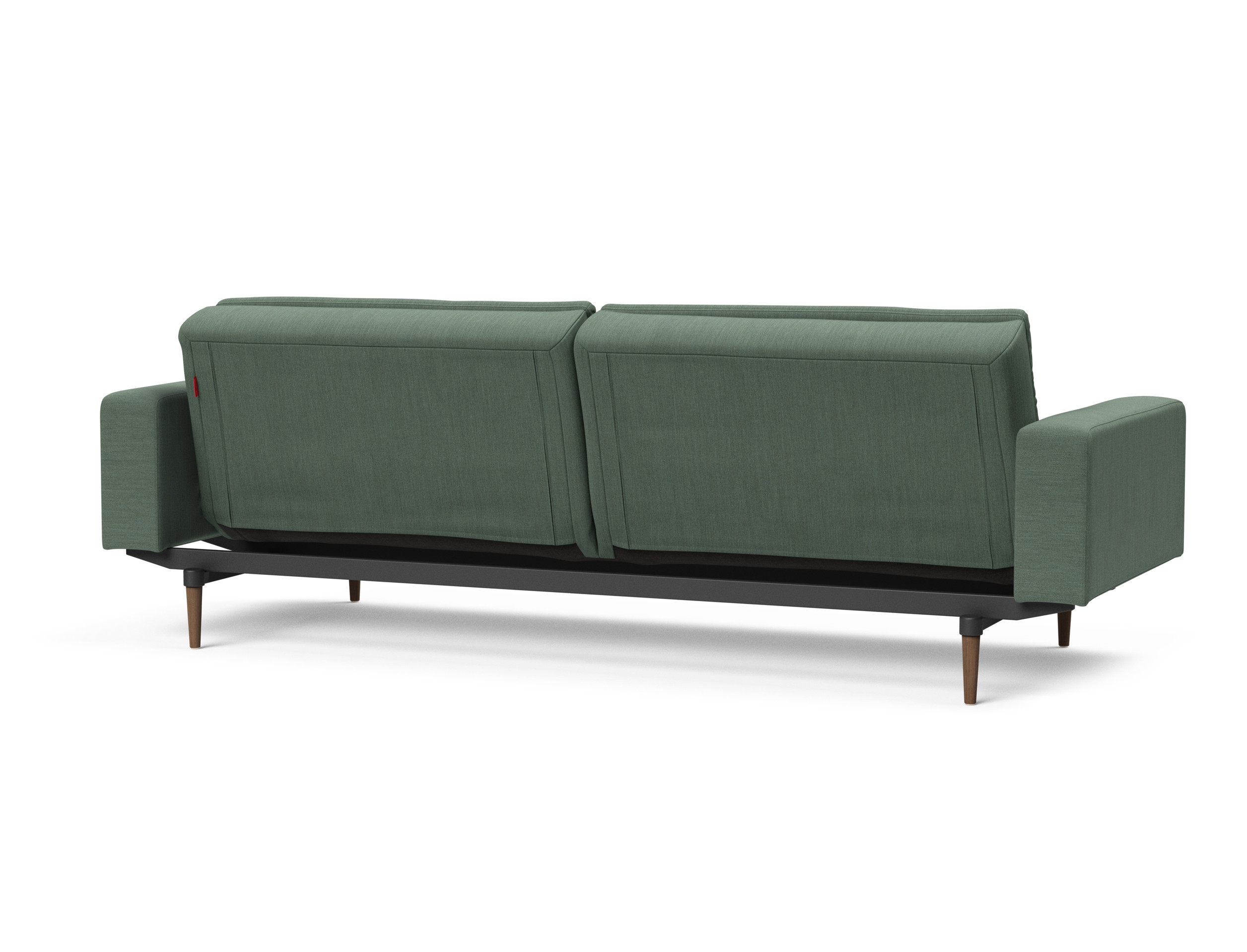Dublexo Deluxe Fabric Sofa Bed w/Arms & Dark Wood Styletto Legs