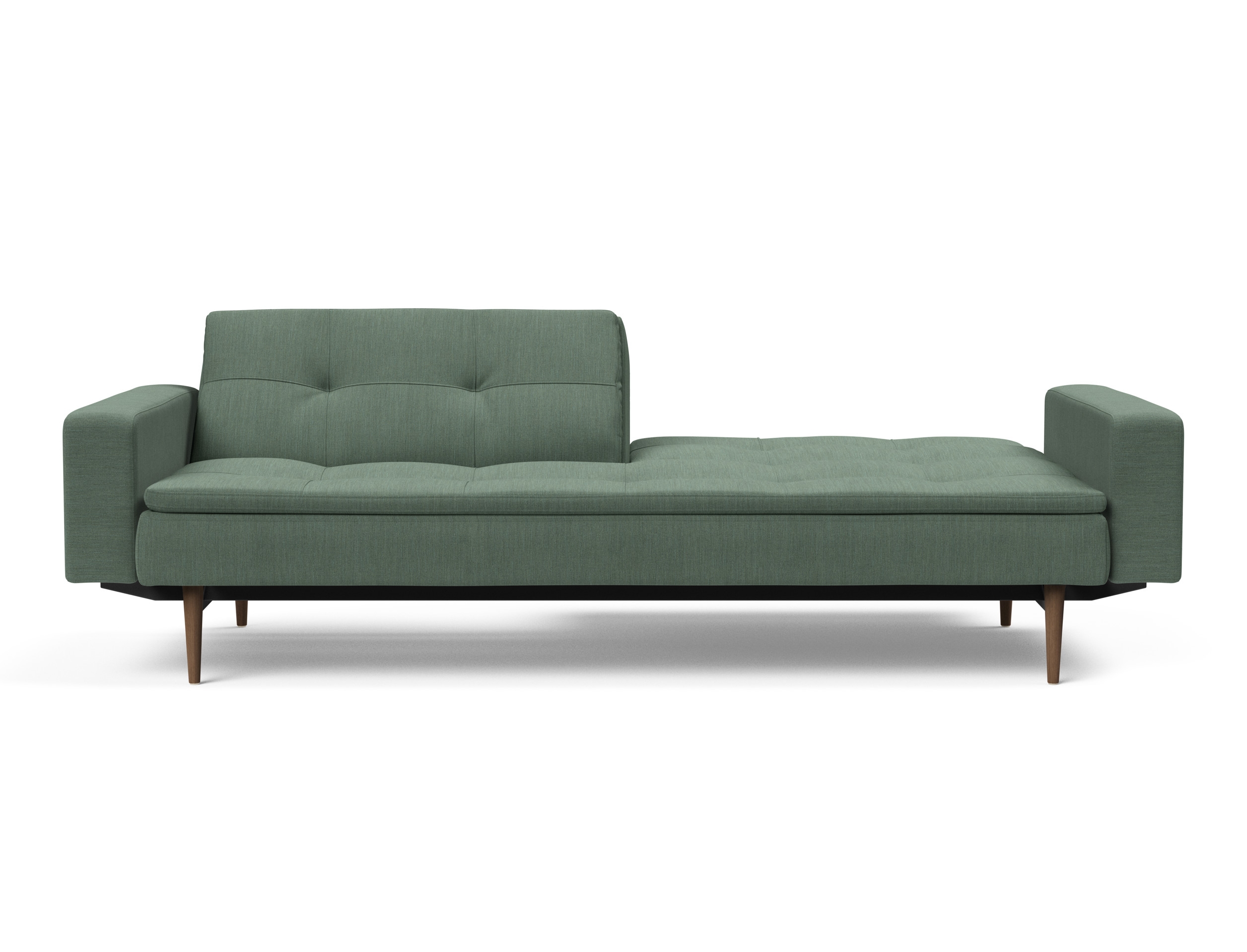 Dublexo Deluxe Fabric Sofa Bed w/Arms & Dark Wood Styletto Legs
