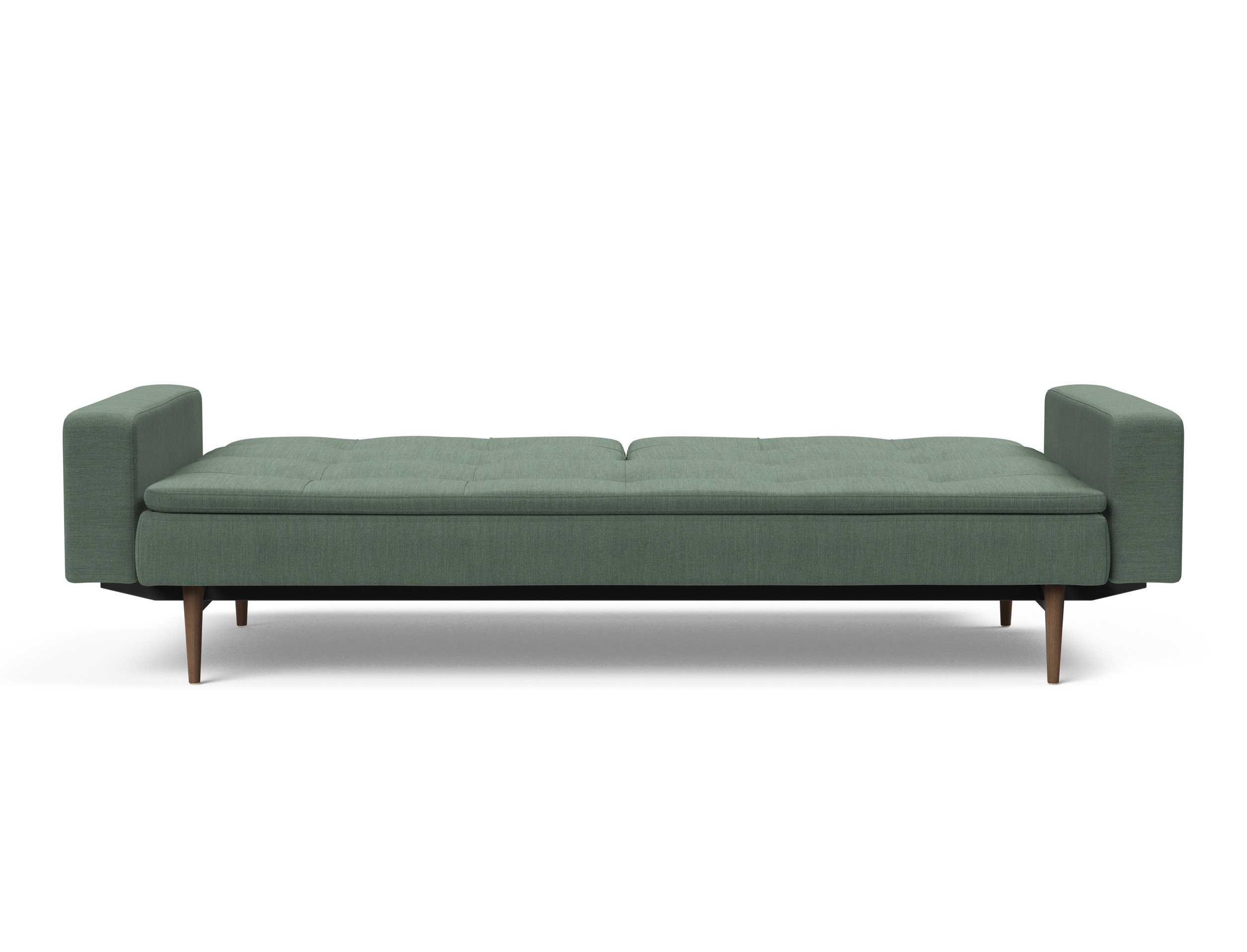 Dublexo Deluxe Fabric Sofa Bed w/Arms & Dark Wood Styletto Legs