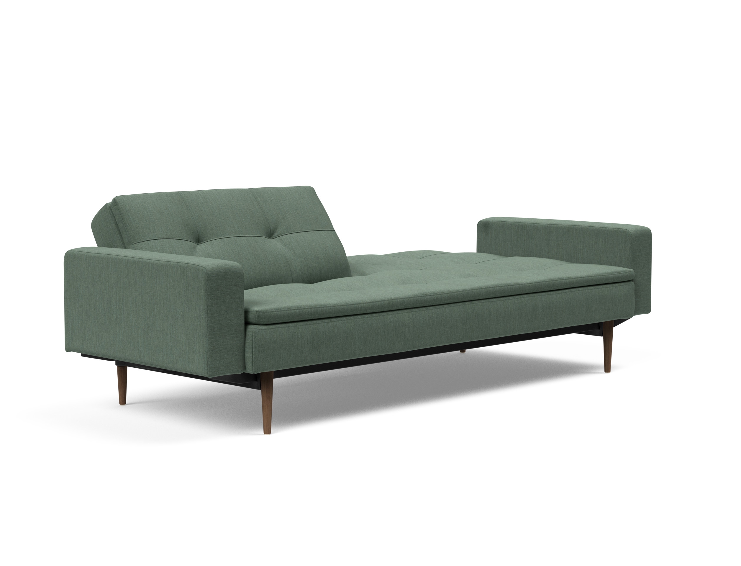 Dublexo Deluxe Fabric Sofa Bed w/Arms & Dark Wood Styletto Legs