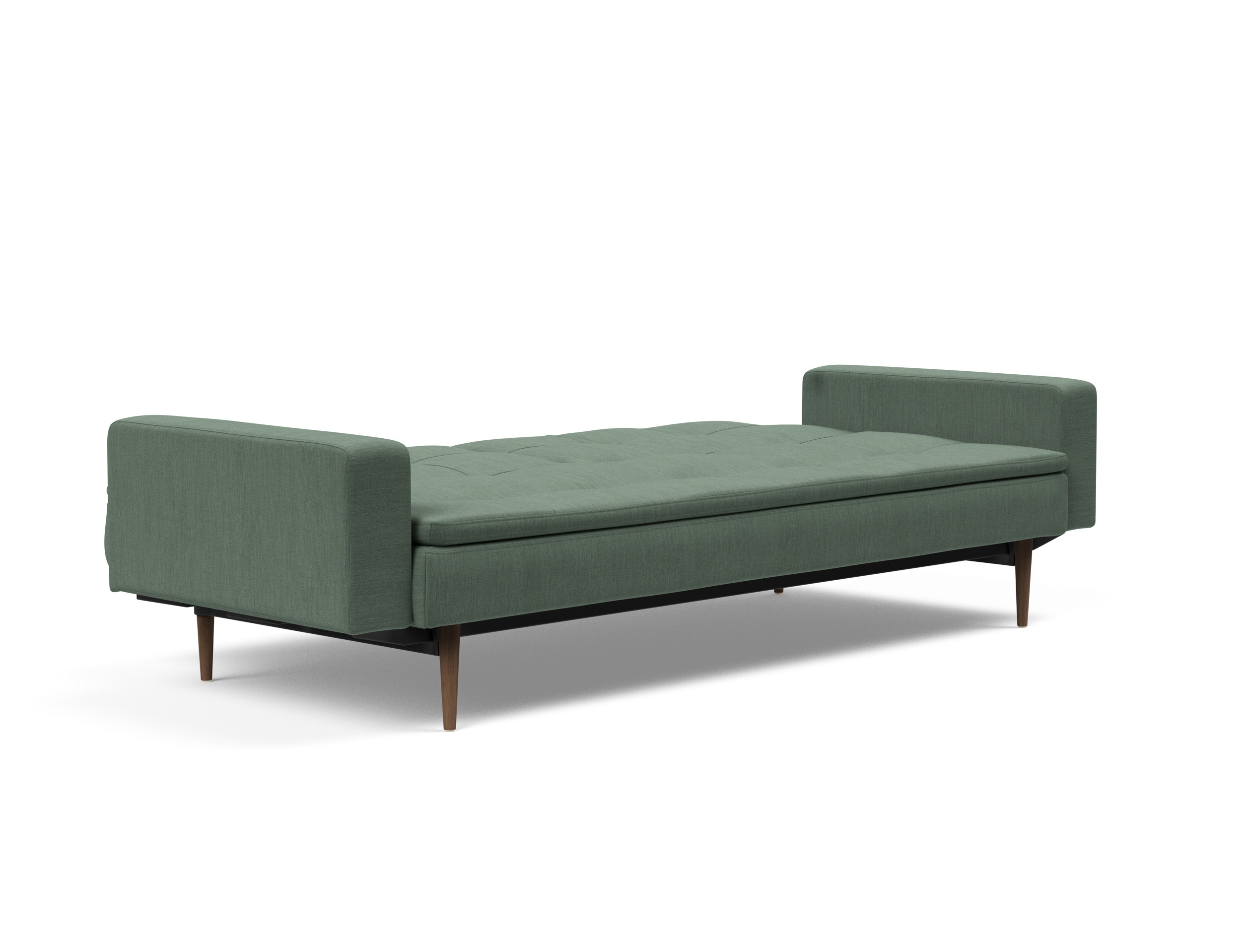 Dublexo Deluxe Fabric Sofa Bed w/Arms & Dark Wood Styletto Legs
