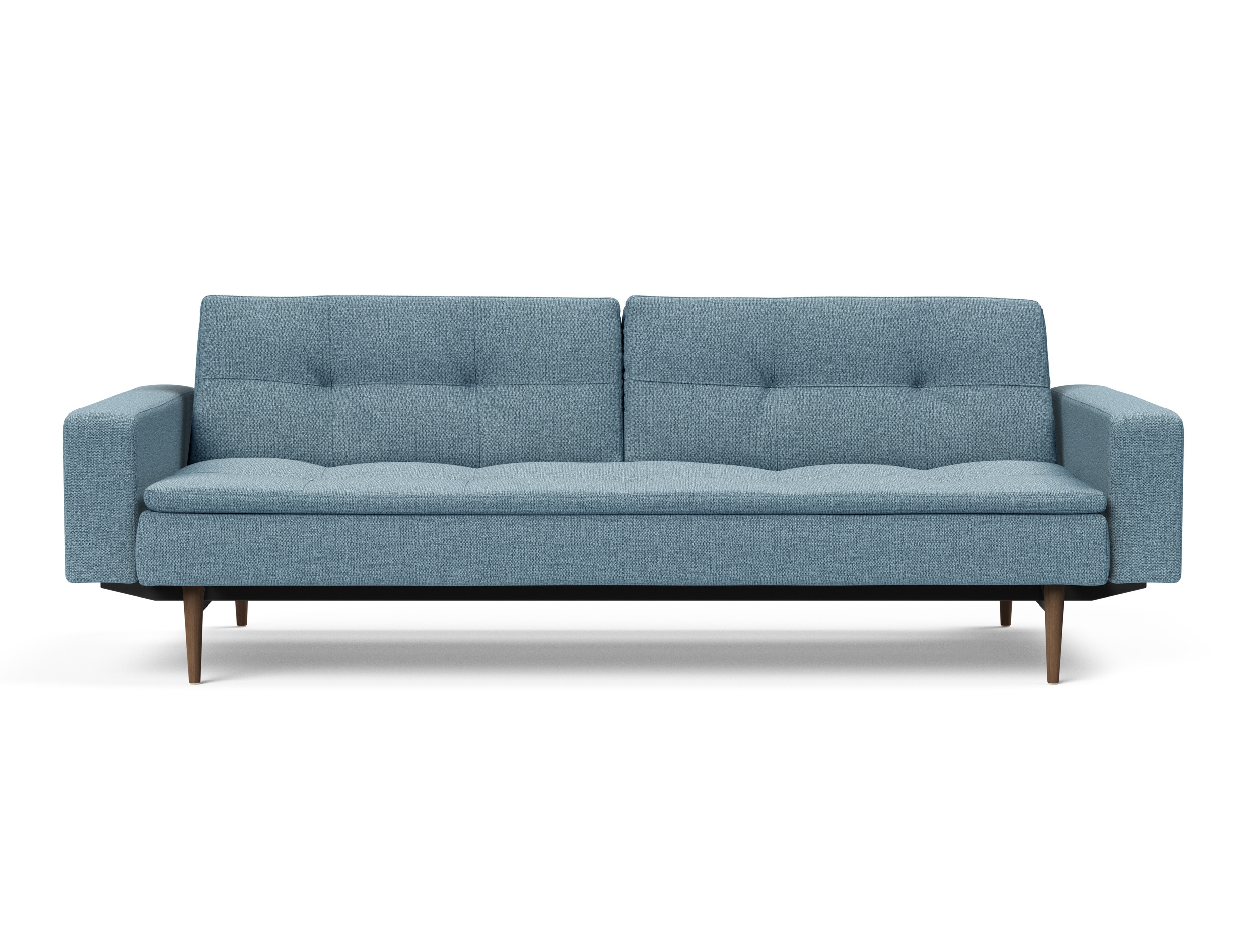 Dublexo Deluxe Fabric Sofa Bed w/Arms & Dark Wood Styletto Legs