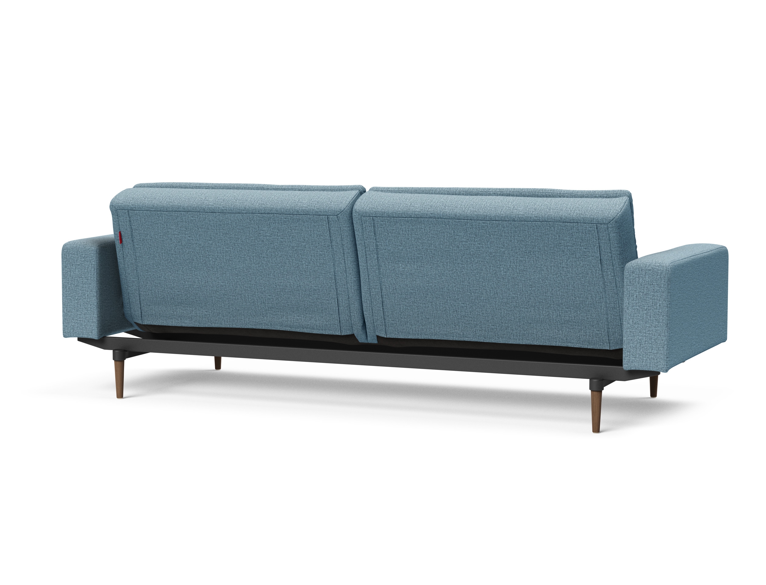 Dublexo Deluxe Fabric Sofa Bed w/Arms & Dark Wood Styletto Legs