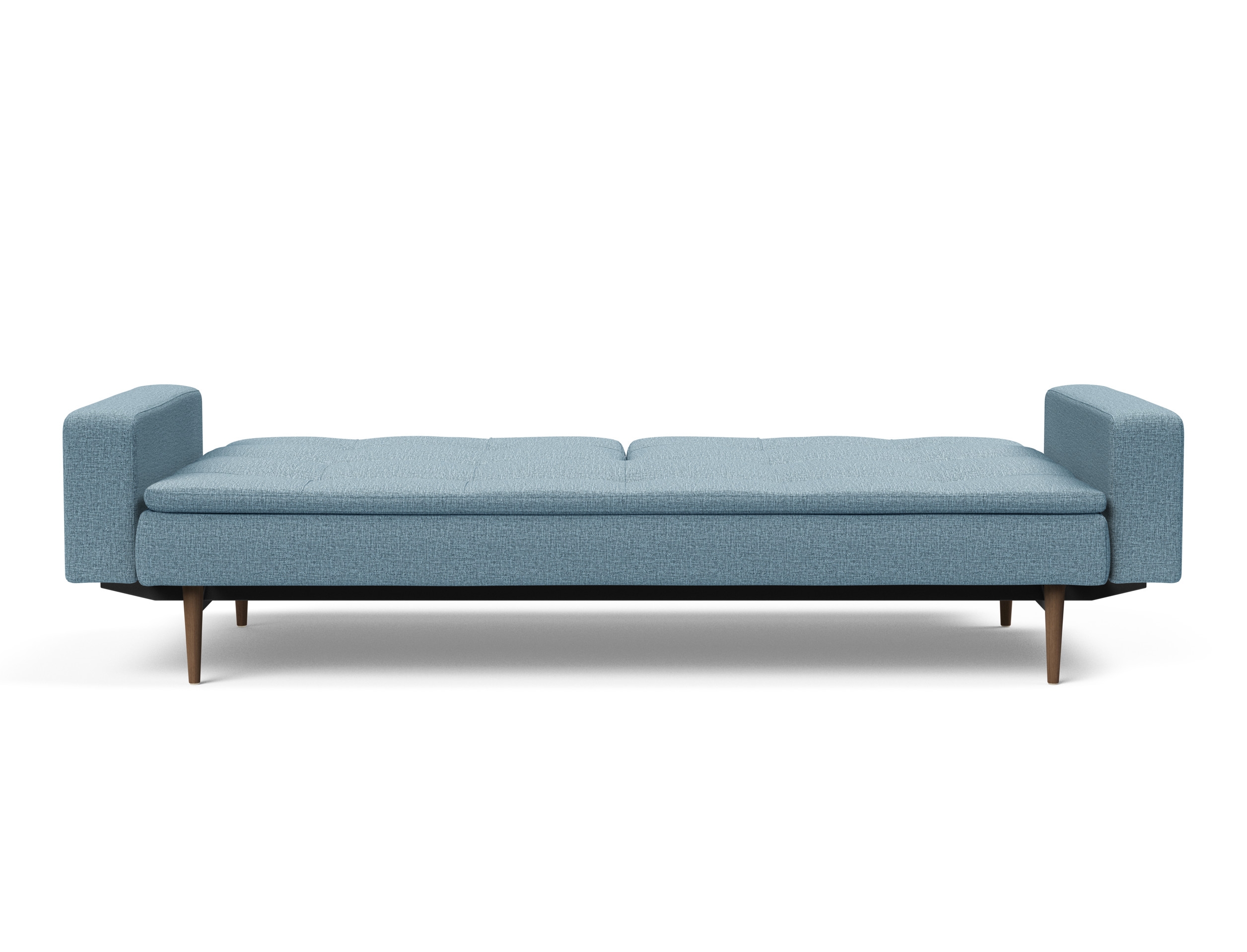 Dublexo Deluxe Fabric Sofa Bed w/Arms & Dark Wood Styletto Legs