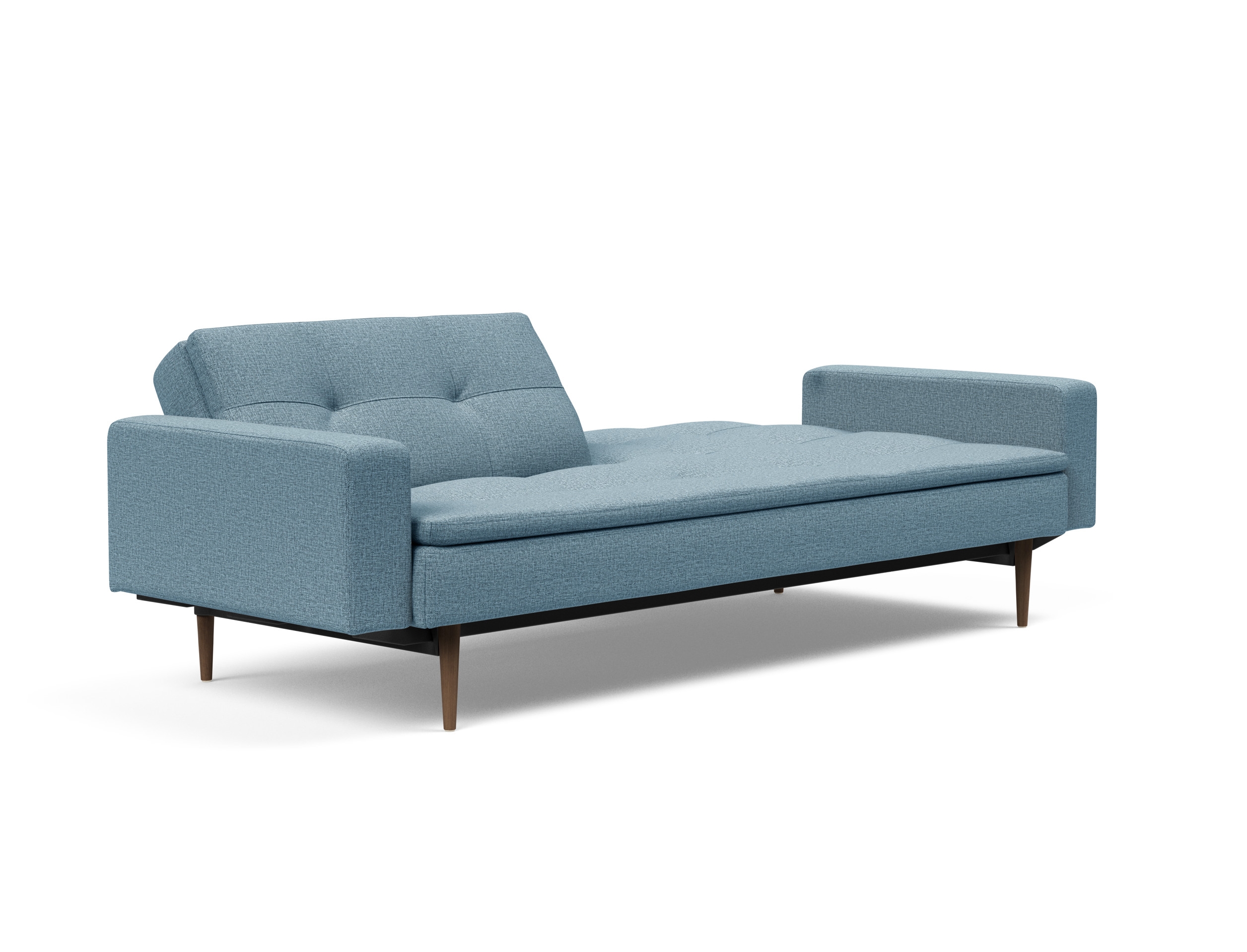 Dublexo Deluxe Fabric Sofa Bed w/Arms & Dark Wood Styletto Legs