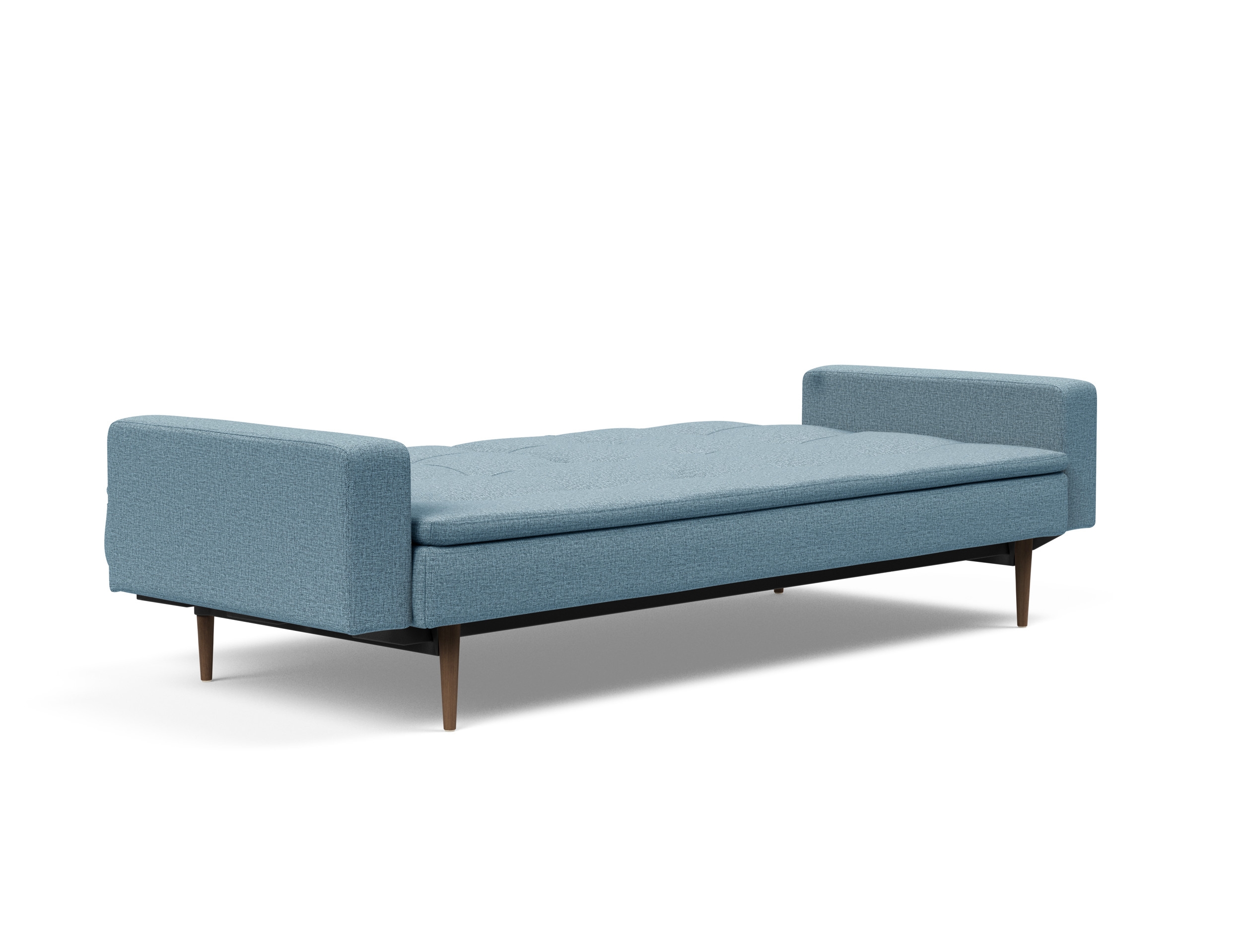 Dublexo Deluxe Fabric Sofa Bed w/Arms & Dark Wood Styletto Legs