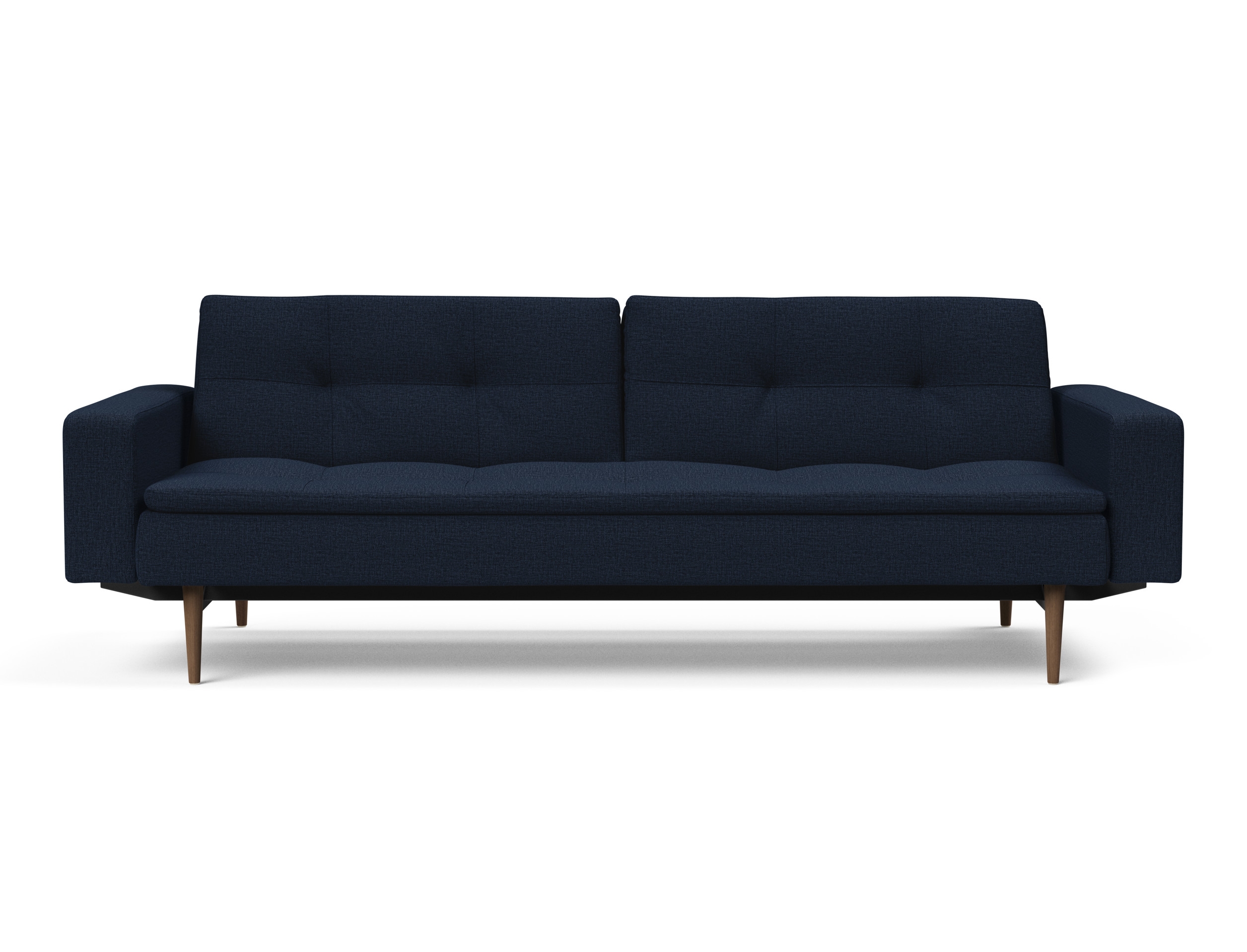 Dublexo Deluxe Fabric Sofa Bed w/Arms & Dark Wood Styletto Legs