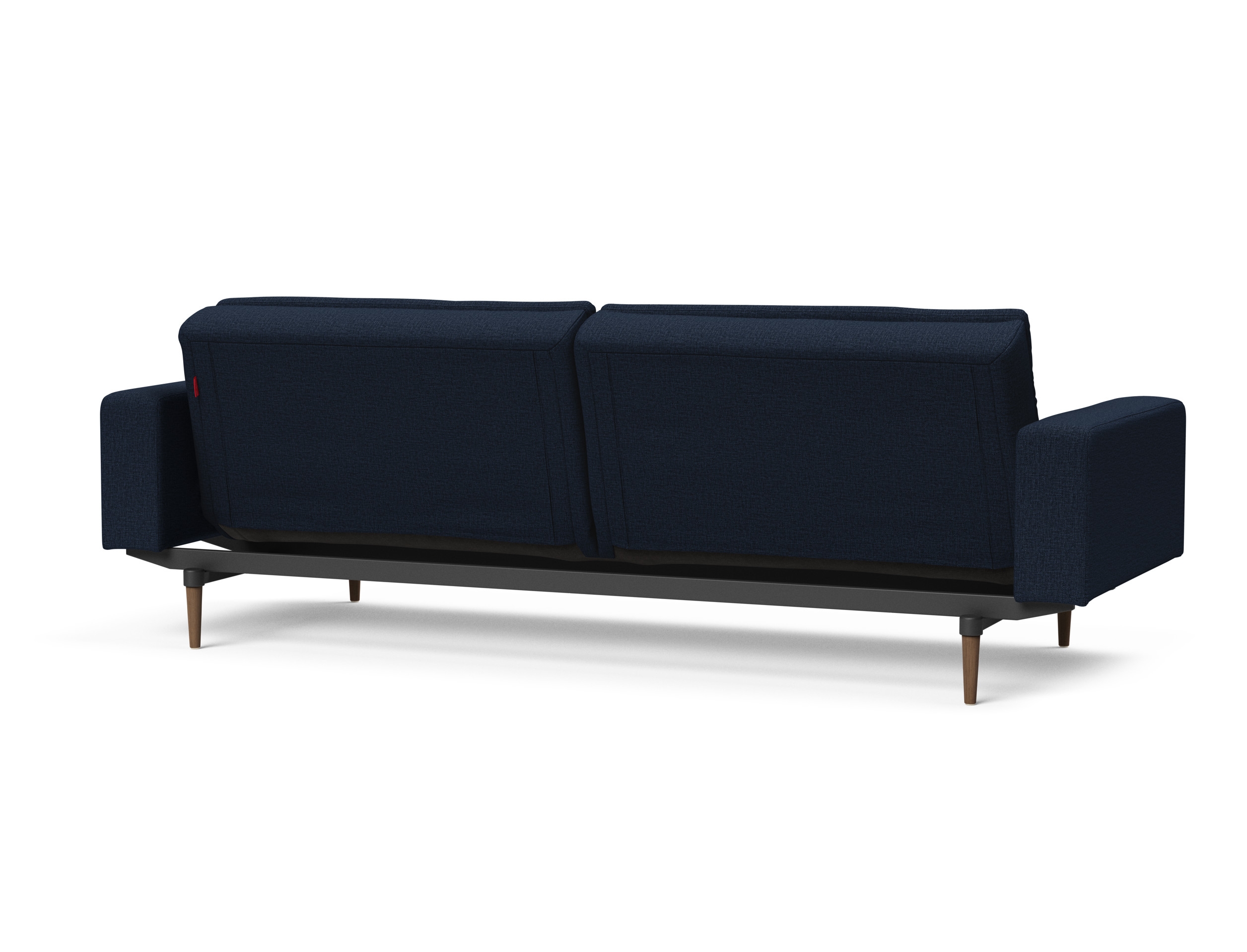 Dublexo Deluxe Fabric Sofa Bed w/Arms & Dark Wood Styletto Legs