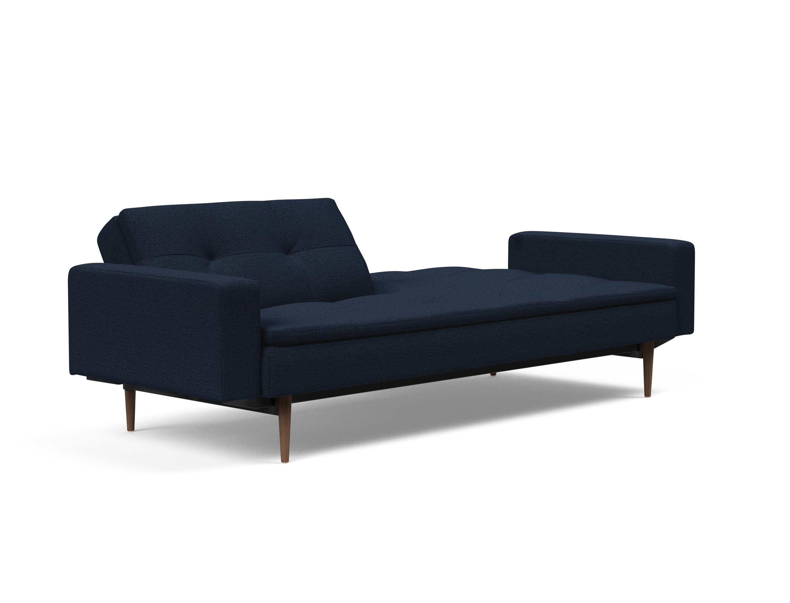 Dublexo Deluxe Fabric Sofa Bed w/Arms & Dark Wood Styletto Legs