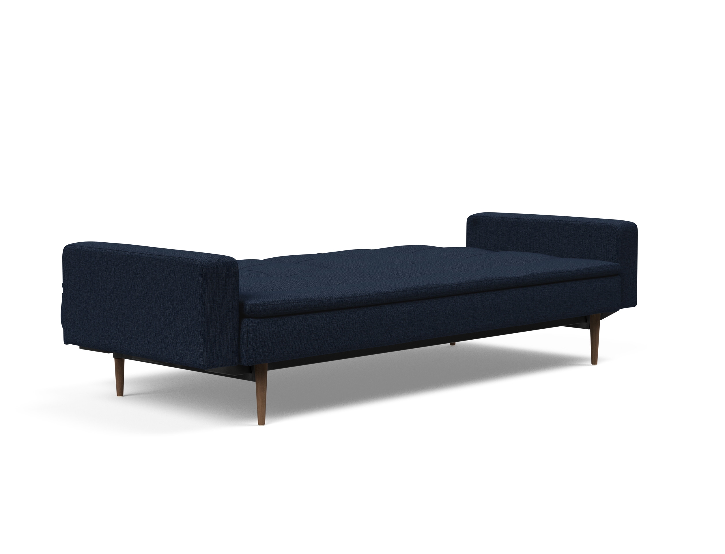 Dublexo Deluxe Fabric Sofa Bed w/Arms & Dark Wood Styletto Legs