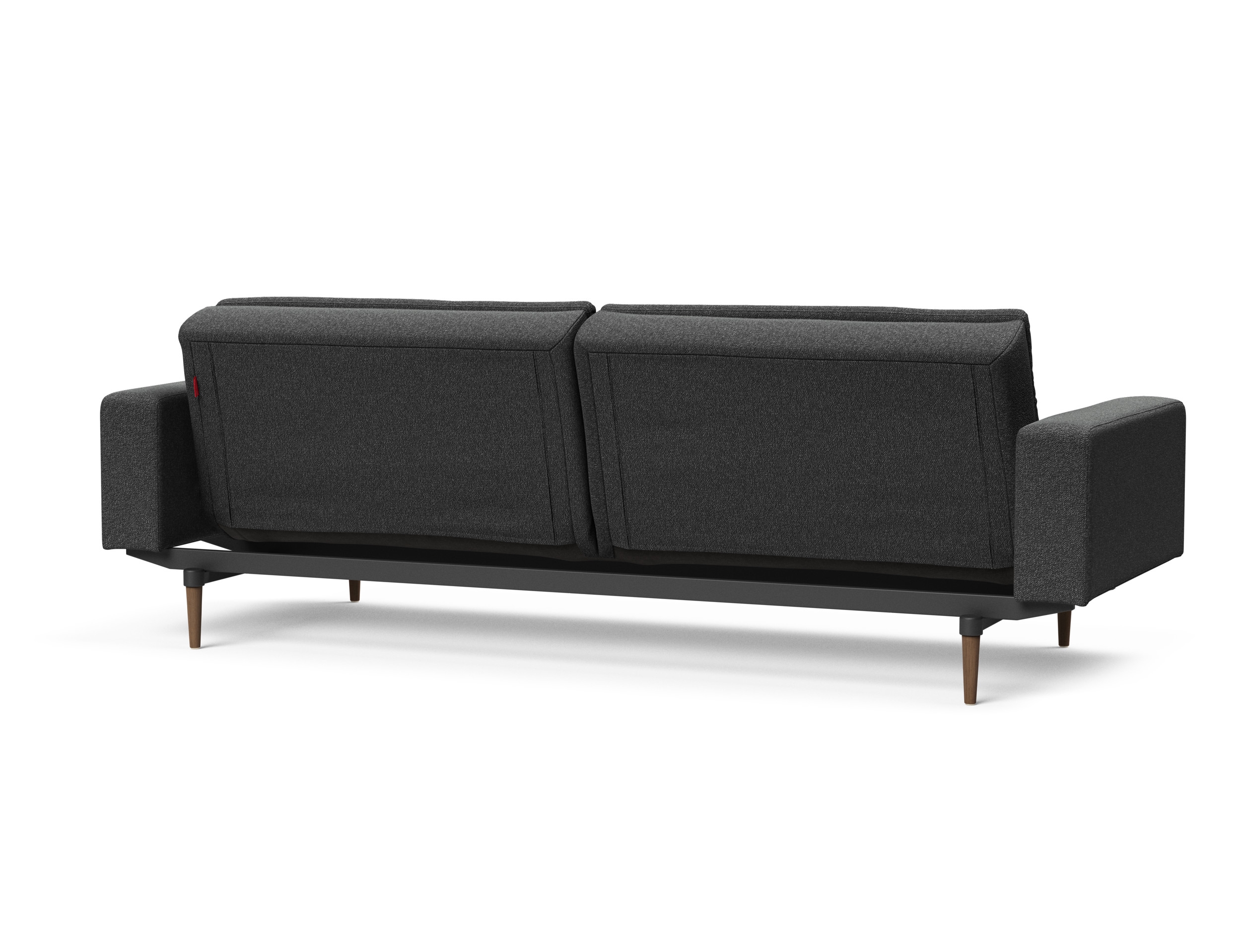 Dublexo Deluxe Fabric Sofa Bed w/Arms & Dark Wood Styletto Legs