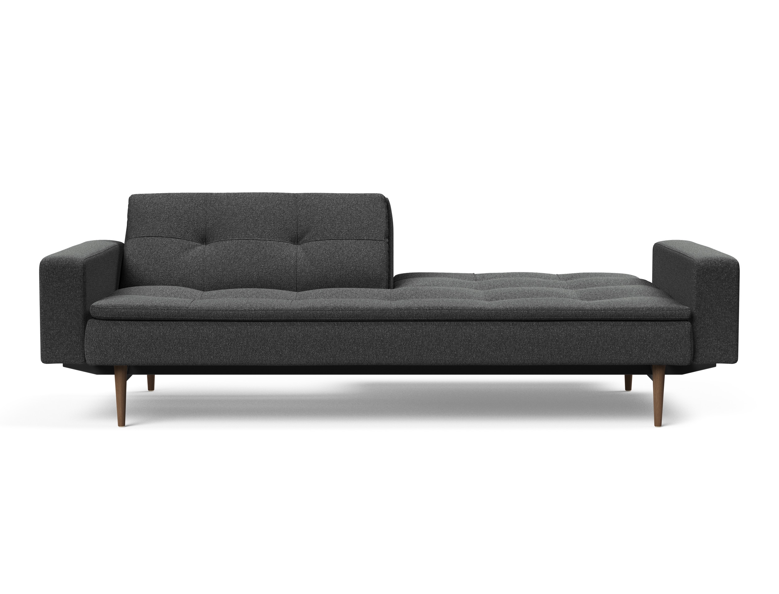 Dublexo Deluxe Fabric Sofa Bed w/Arms & Dark Wood Styletto Legs