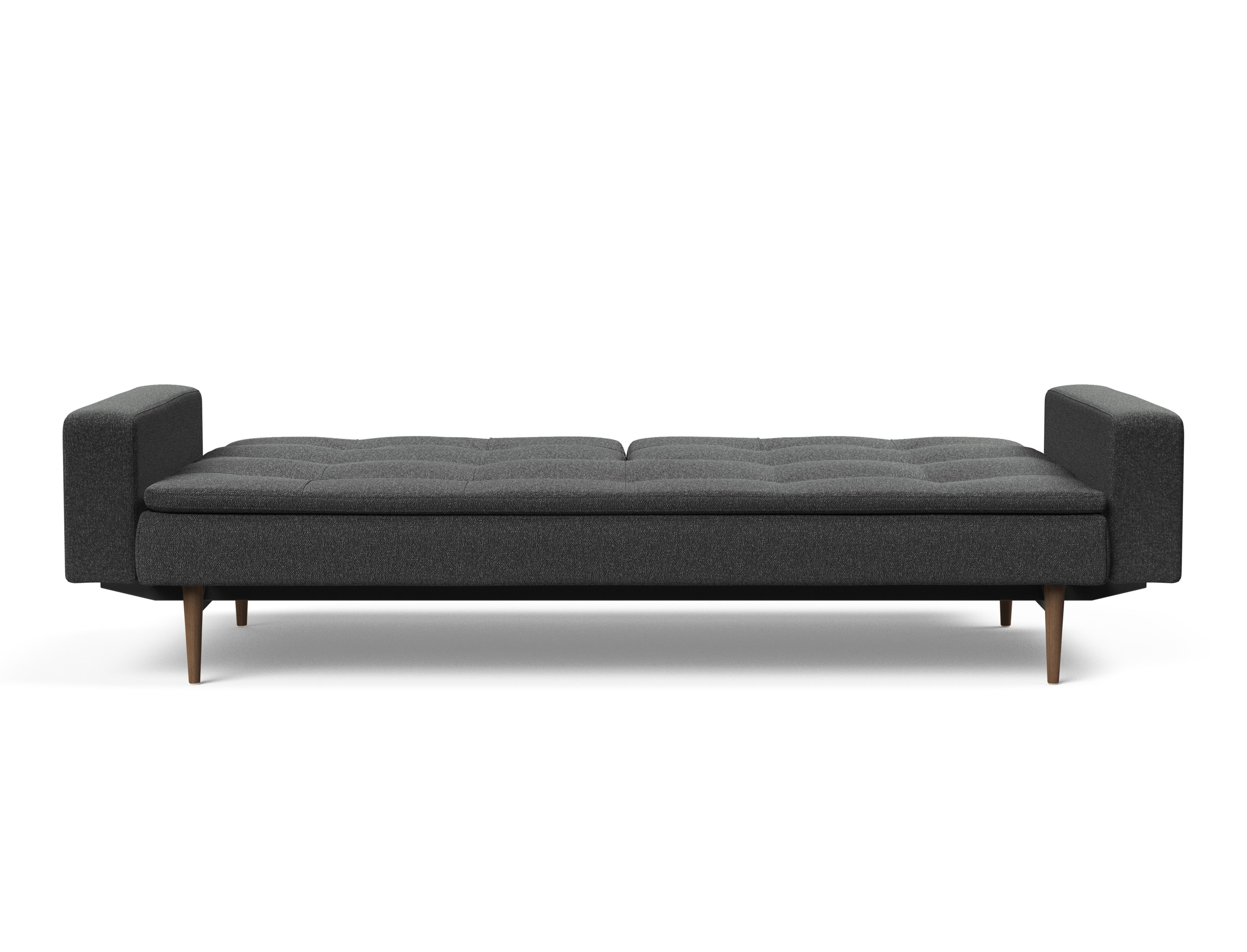 Dublexo Deluxe Fabric Sofa Bed w/Arms & Dark Wood Styletto Legs