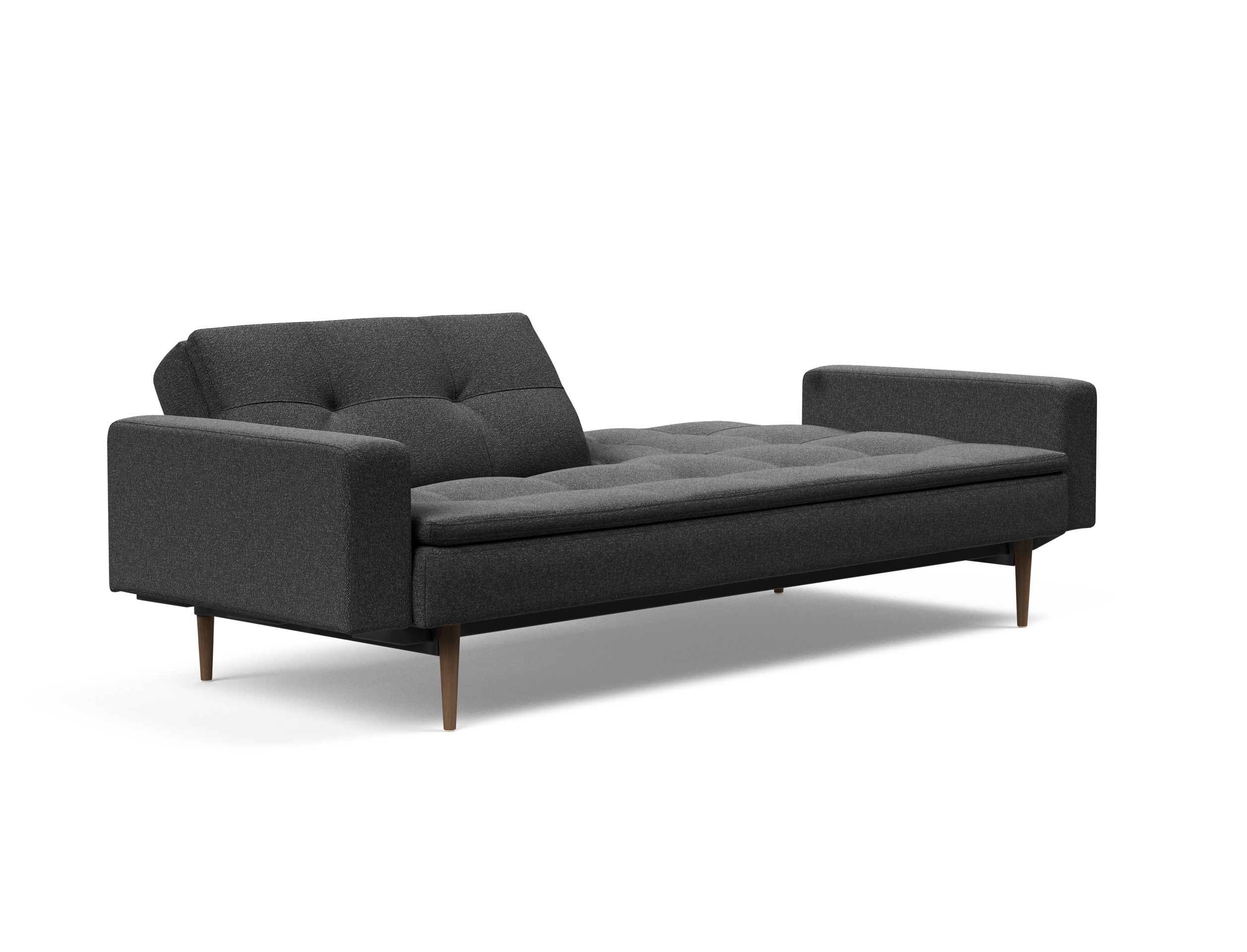 Dublexo Deluxe Fabric Sofa Bed w/Arms & Dark Wood Styletto Legs