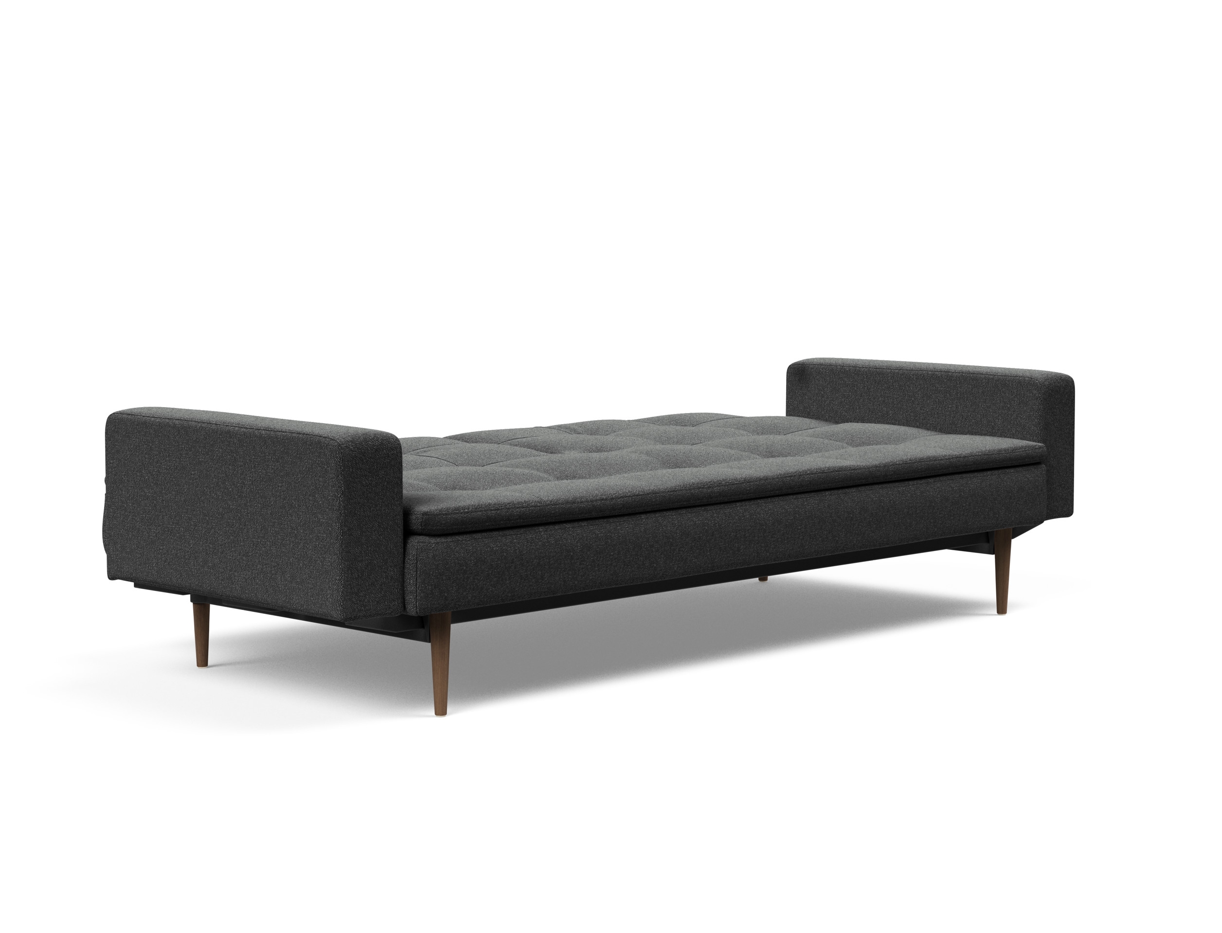 Dublexo Deluxe Fabric Sofa Bed w/Arms & Dark Wood Styletto Legs