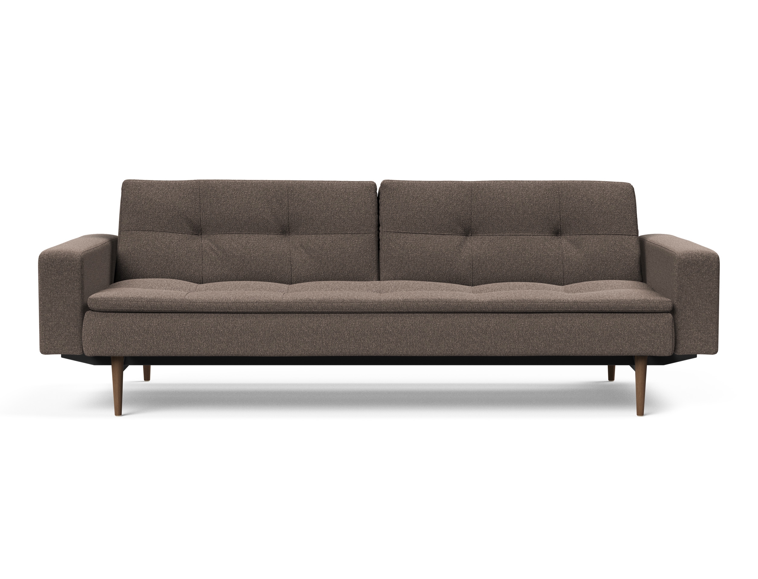 Dublexo Deluxe Fabric Sofa Bed w/Arms & Dark Wood Styletto Legs
