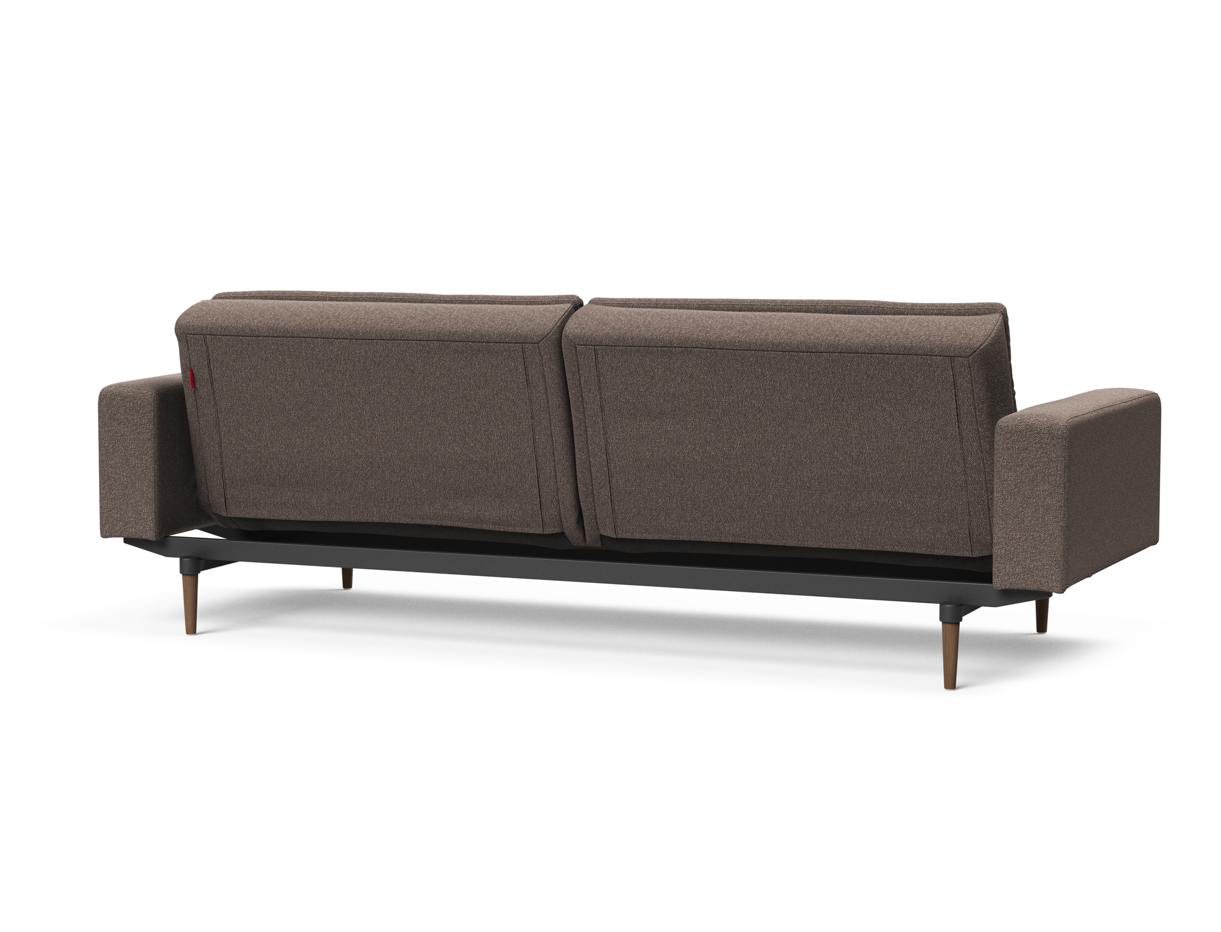 Dublexo Deluxe Fabric Sofa Bed w/Arms & Dark Wood Styletto Legs