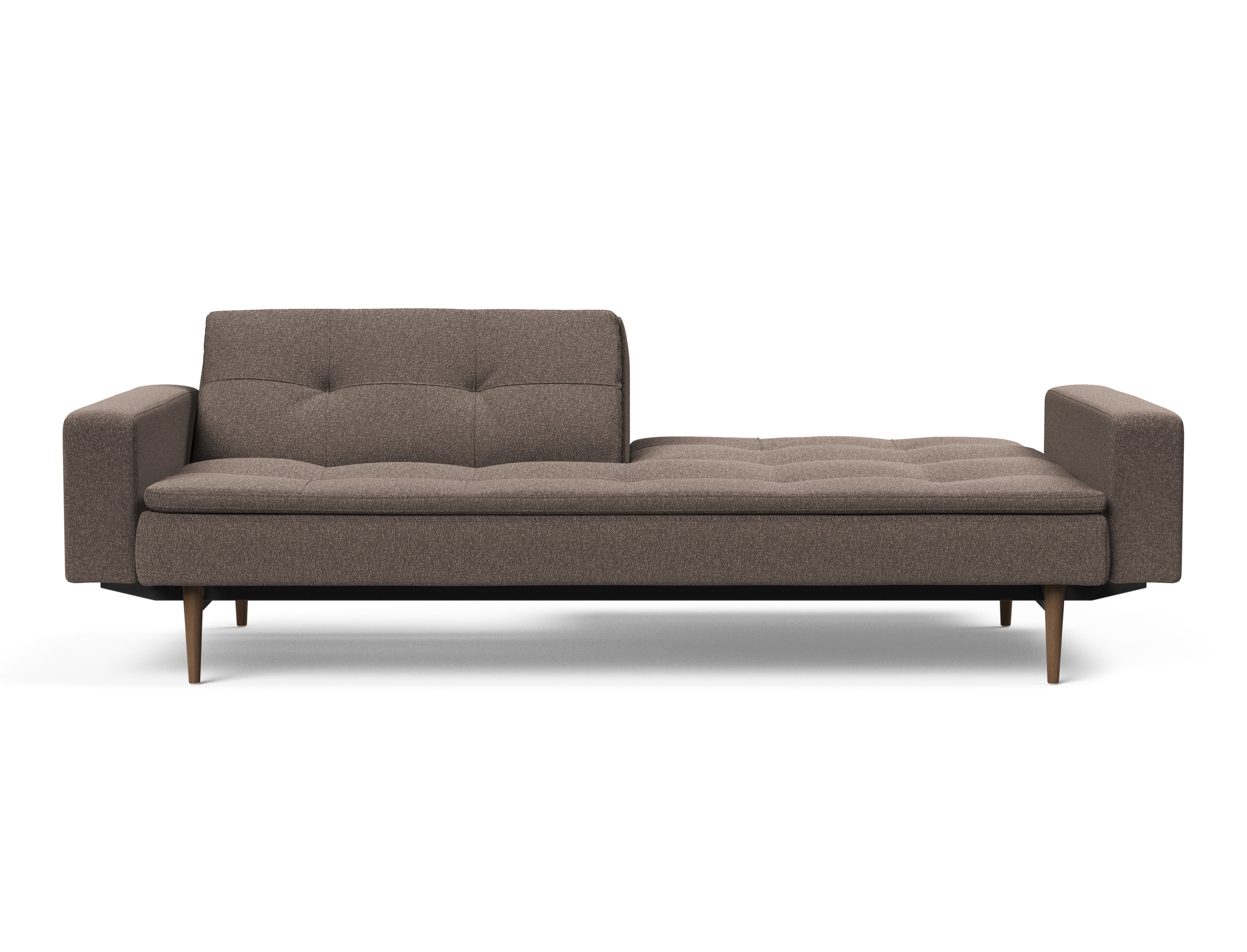 Dublexo Deluxe Fabric Sofa Bed w/Arms & Dark Wood Styletto Legs