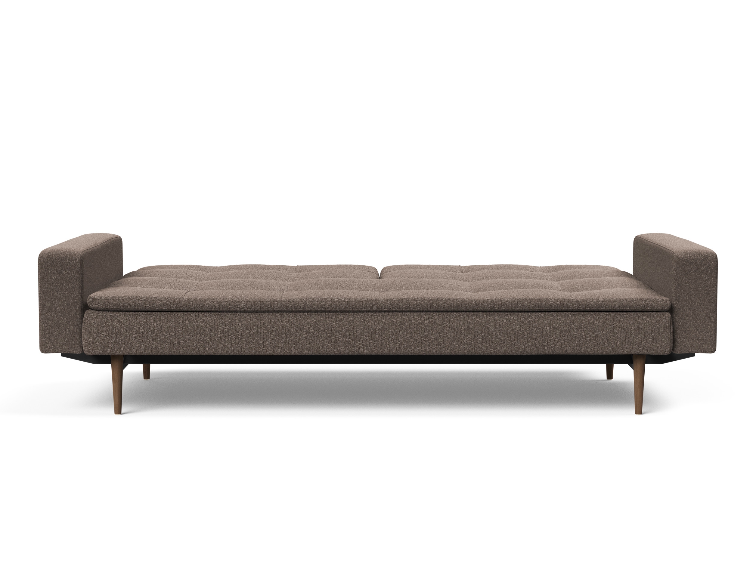 Dublexo Deluxe Fabric Sofa Bed w/Arms & Dark Wood Styletto Legs