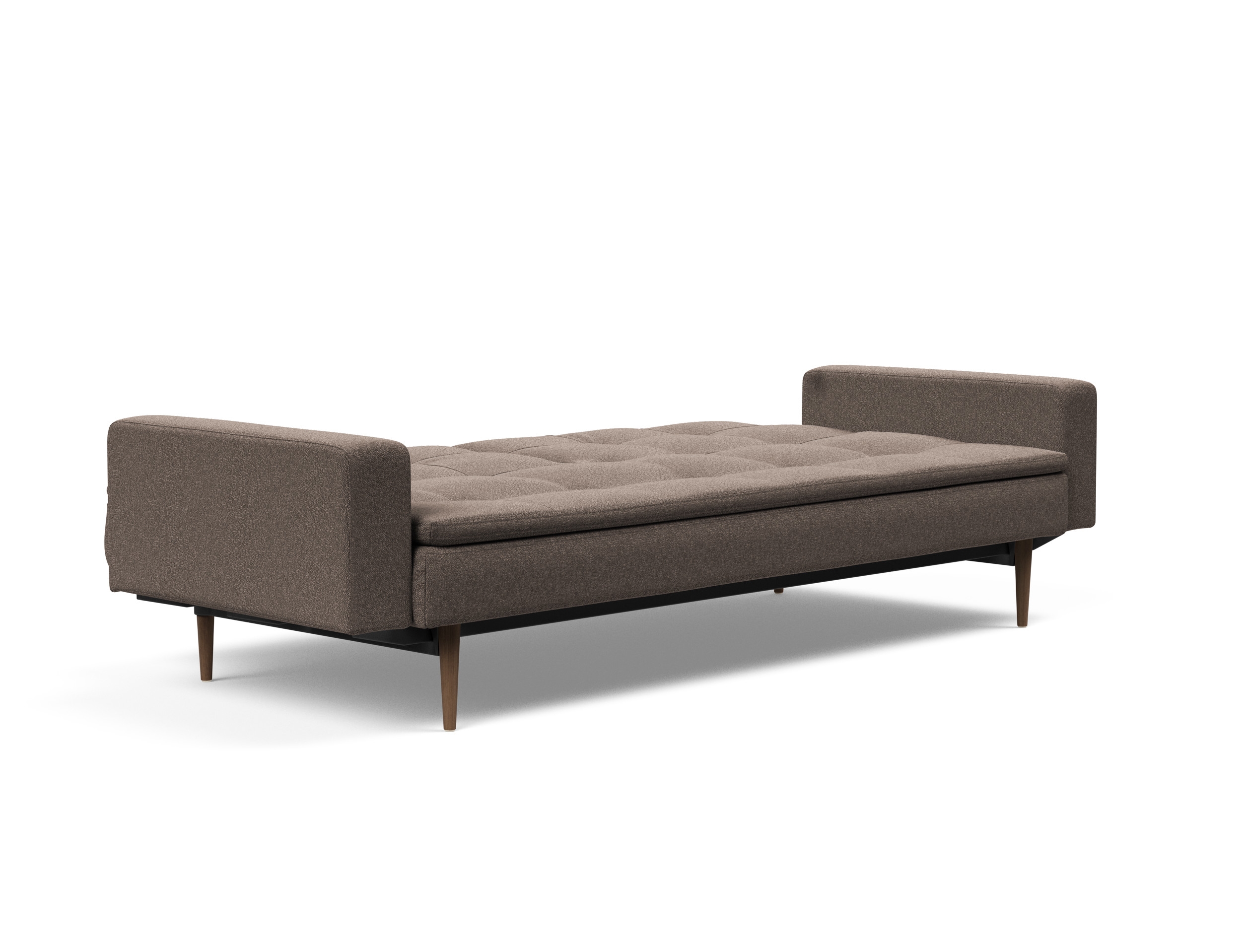 Dublexo Deluxe Fabric Sofa Bed w/Arms & Dark Wood Styletto Legs