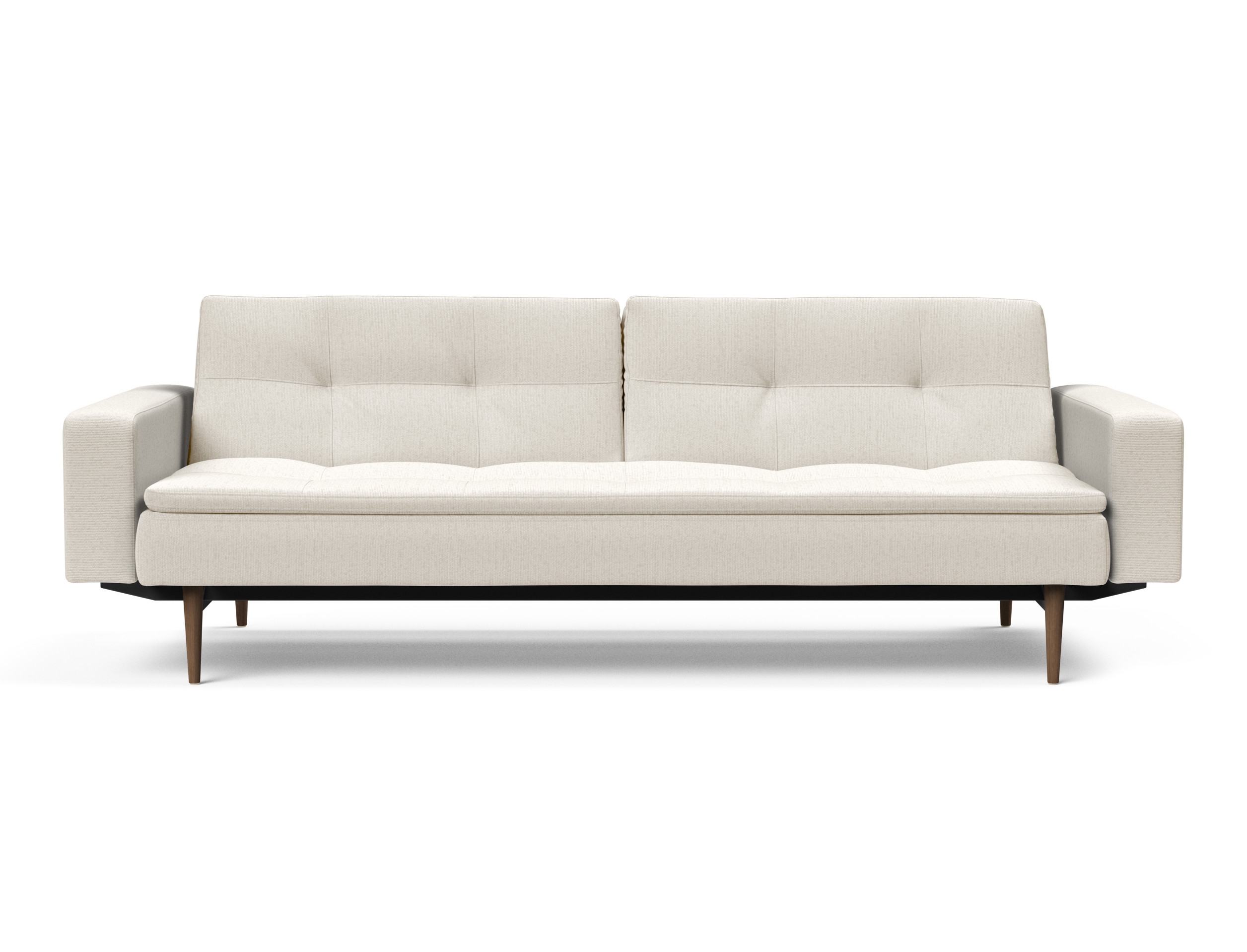 Dublexo Deluxe Fabric Sofa Bed w/Arms & Dark Wood Styletto Legs