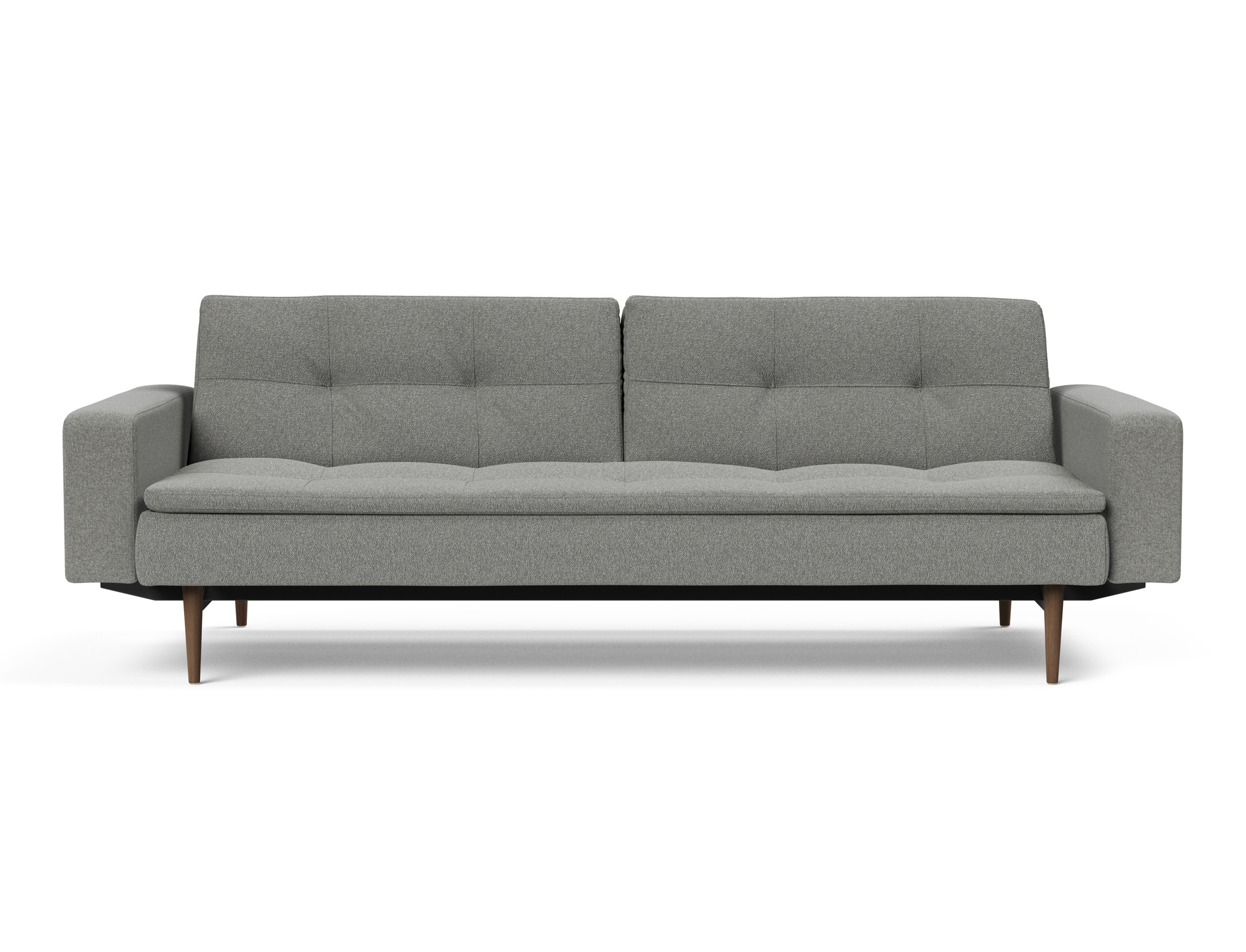 Dublexo Deluxe Fabric Sofa Bed w/Arms & Dark Wood Styletto Legs